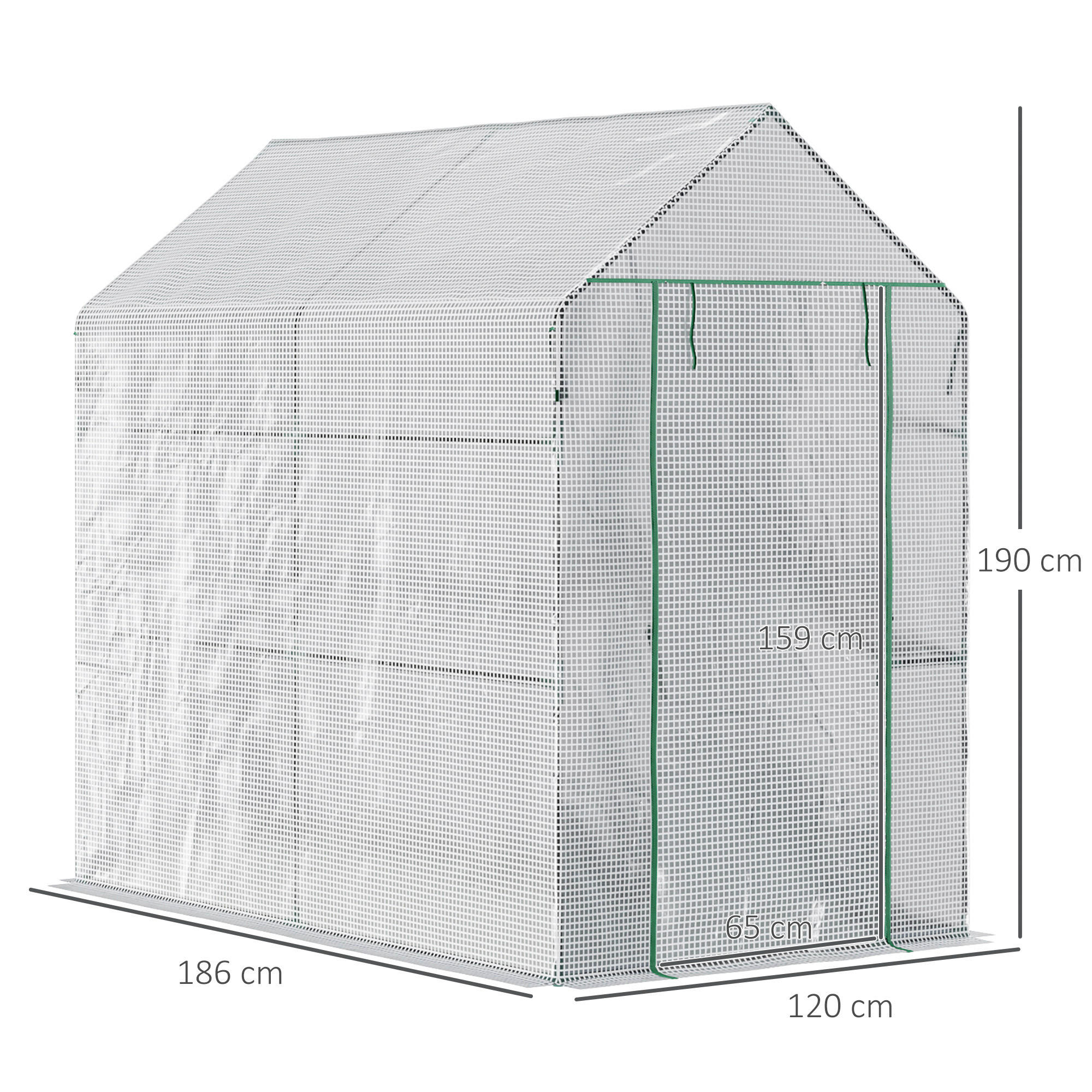 Outsunny Gewächshaus B/H/L: ca. 186x190...