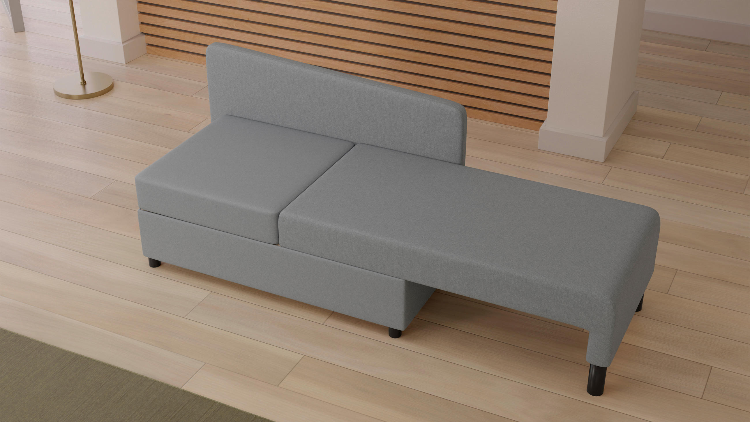 Thumbnail - Recamiere Lübeck grau B/H/T: ca. 148x75x85 cm