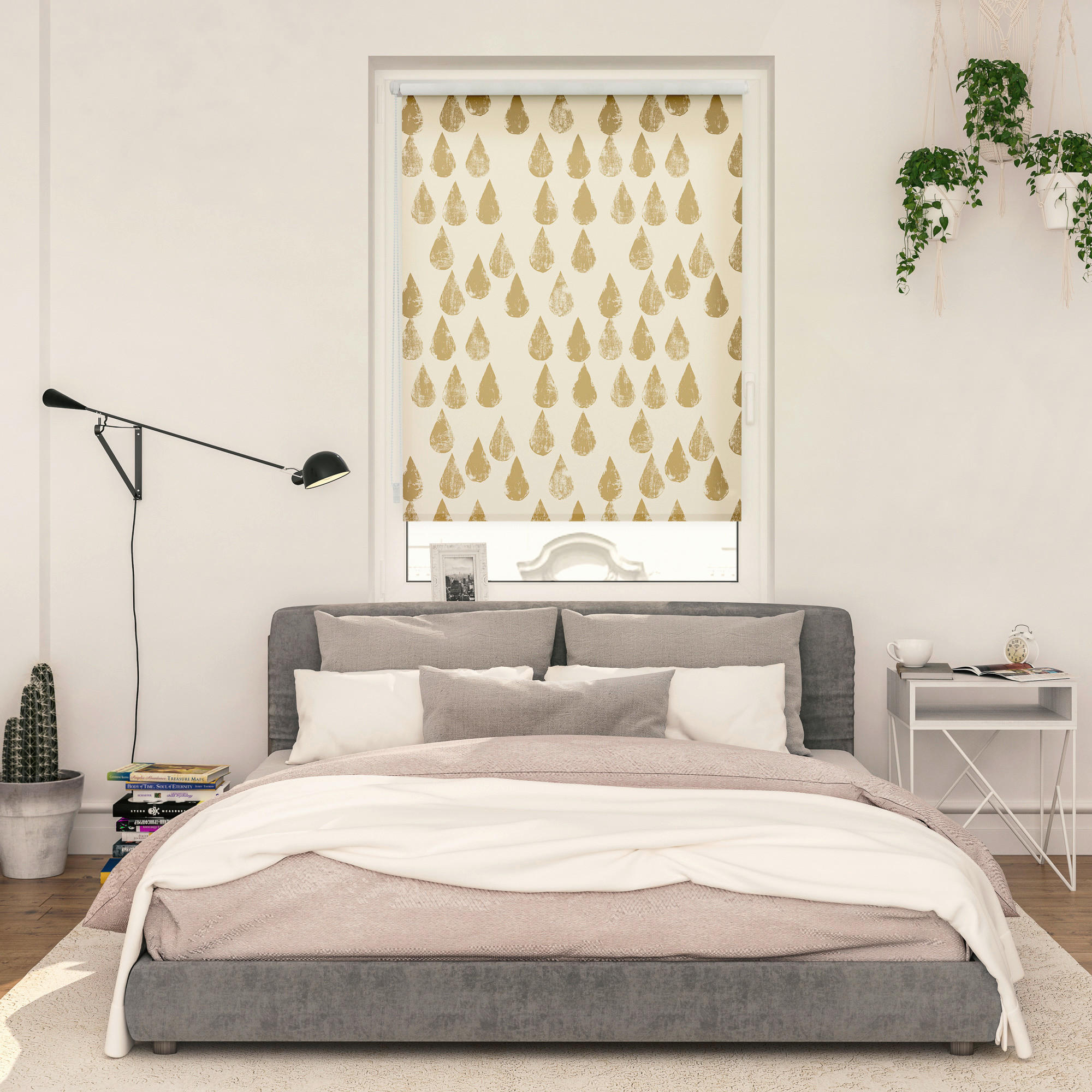 LICHTBLICK Rollo Golden Drops gold B/L: ca. 80x150 cm