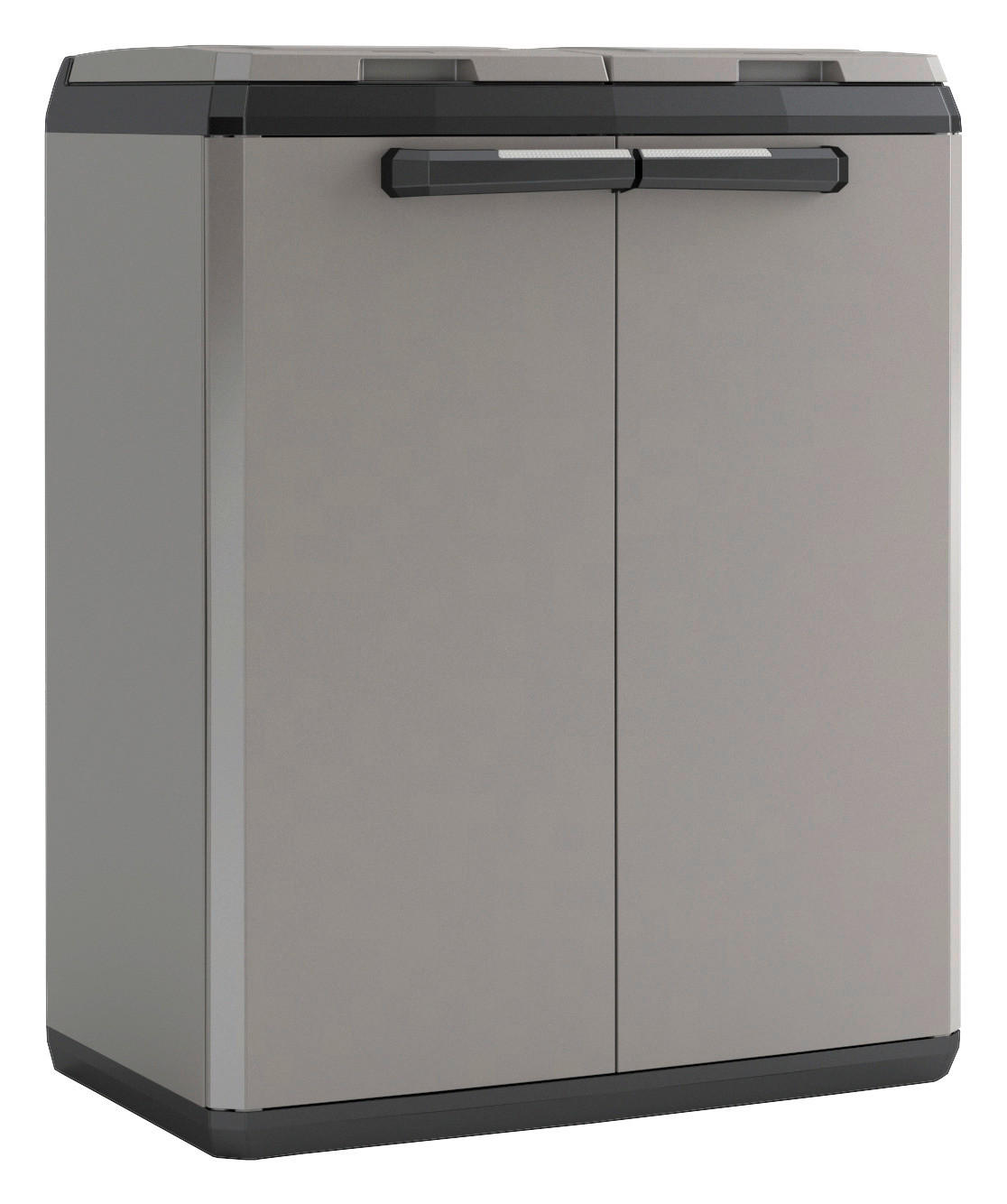 Keter Recyclingschrank Split Basic grau Kunststoff B/H/T: ca. 68x85x39 cm