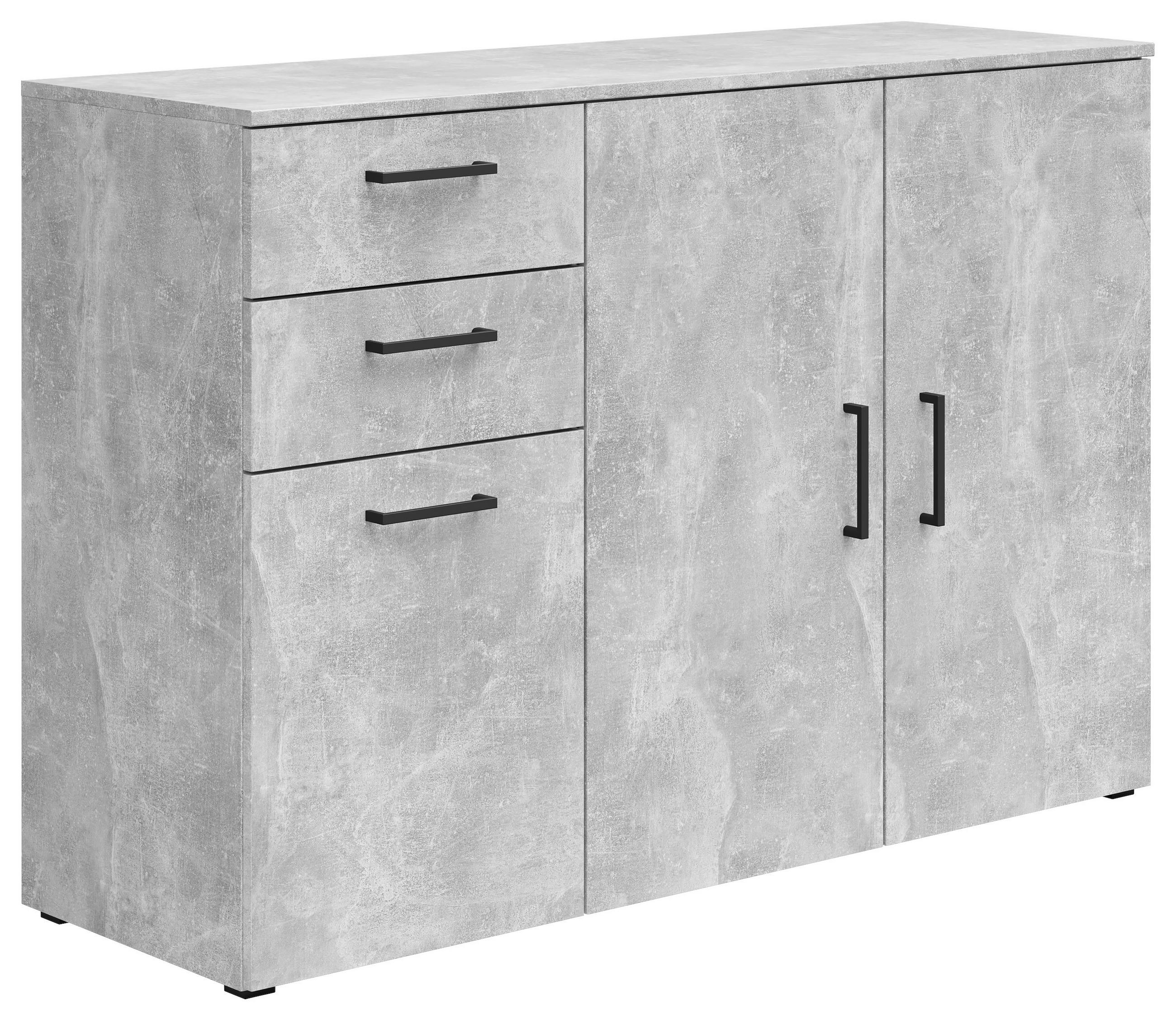 Thumbnail - Kommode Multi-Stauraum Typ 28 Beton Optik B/H/T: ca. 120x83x40 cm