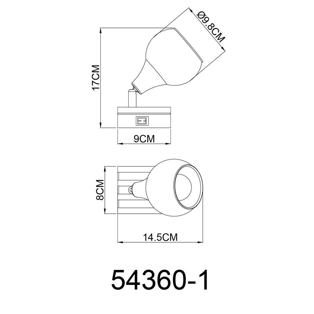 Thumbnail - GLOBO Strahler schwarz Chrom Metall Glas B/H/L: ca. 12x14,5x14 cm E14 1 Brennstellen