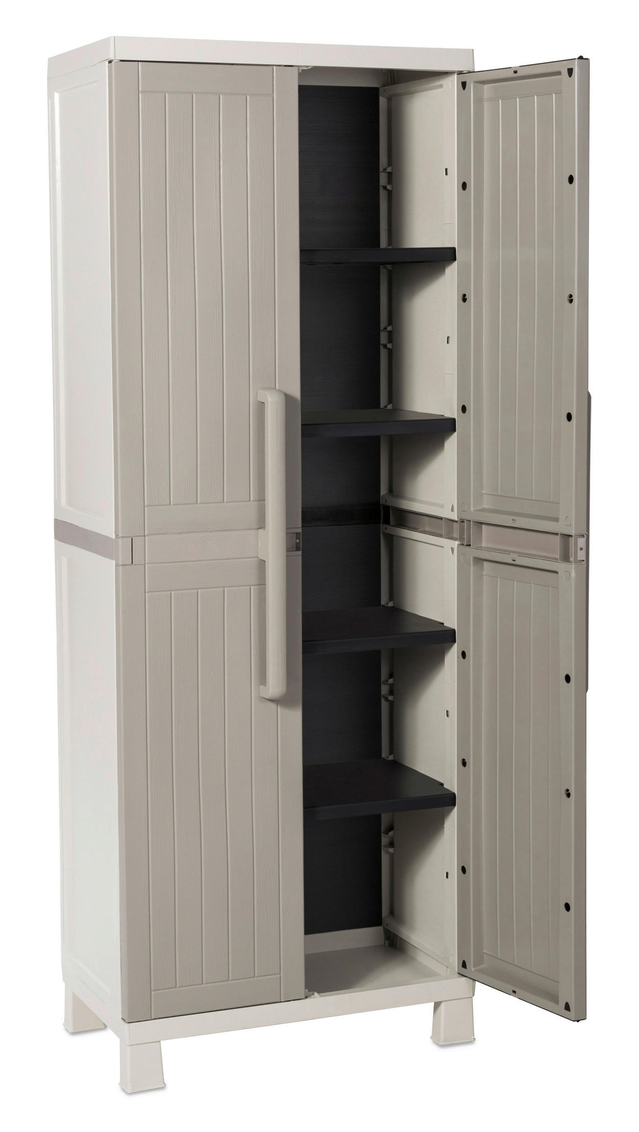 Thumbnail - Toomax Kunststoffschrank Wood Midi hellgrau Kunststoff B/H/T: ca. 65x173x37 cm