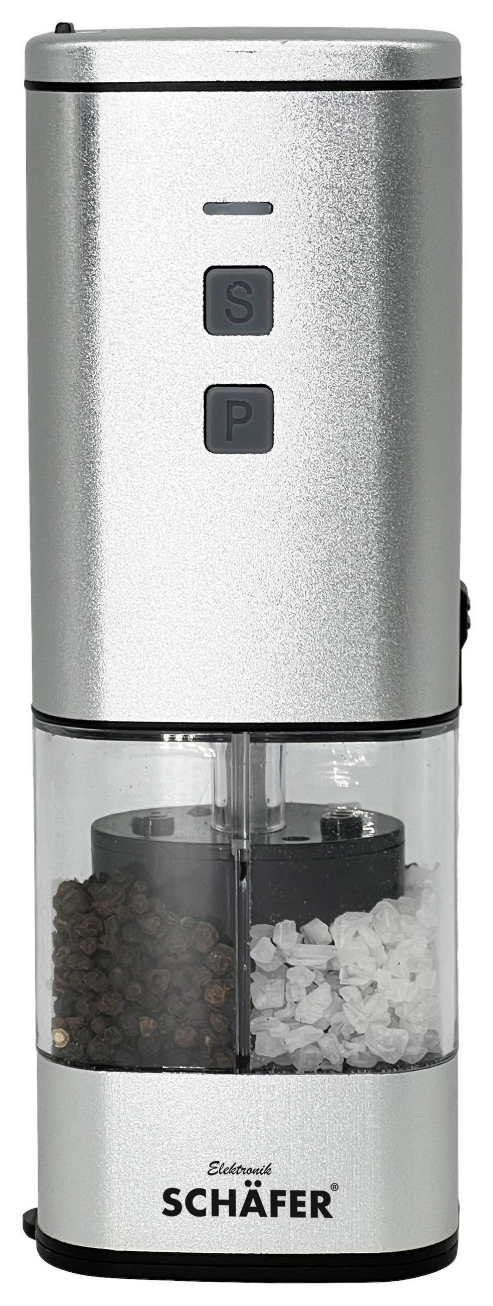 SCHÄFER Salz- und Pfeffermühle silber Keramik B/H/L: ca. 8x0,23x0,1 cm