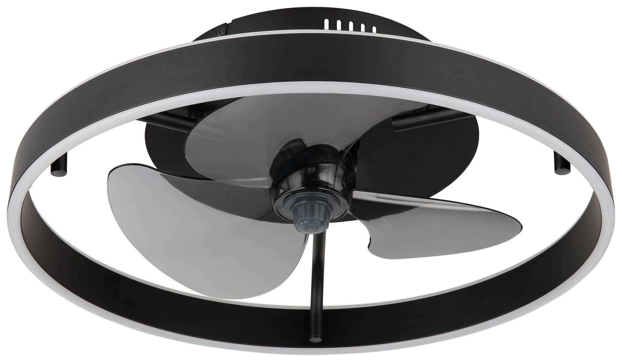 GLOBO Deckenventilator schwarz Opal Rauch H/D: ca. 14,5x50 cm max. 40 W