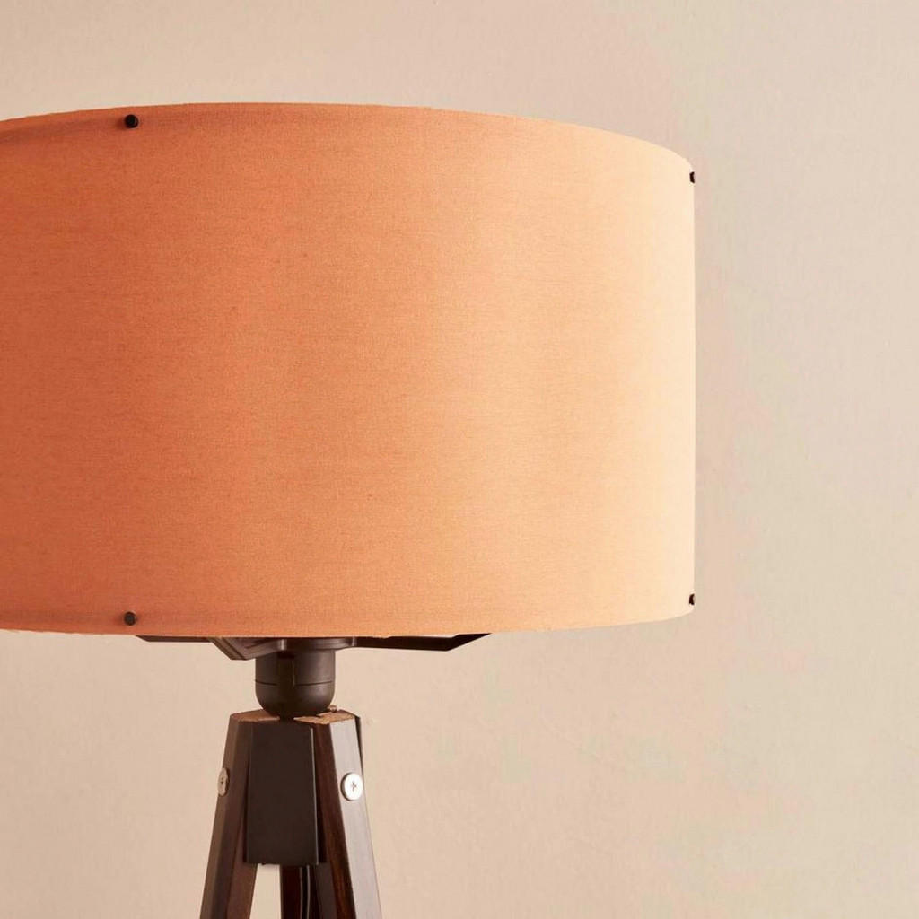 Thumbnail - Opviq Stehleuchte orange braun Stoff Holz B/H/T/L/D: ca. 21x140x21x21x21 cm E27 1 Brennstellen