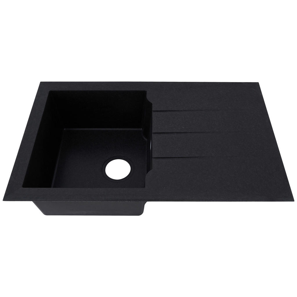 Thumbnail - Respekta Einbauspüle Alineo 81x50 S schwarz Quarzolite B/H/T: ca. 81x21x50 cm