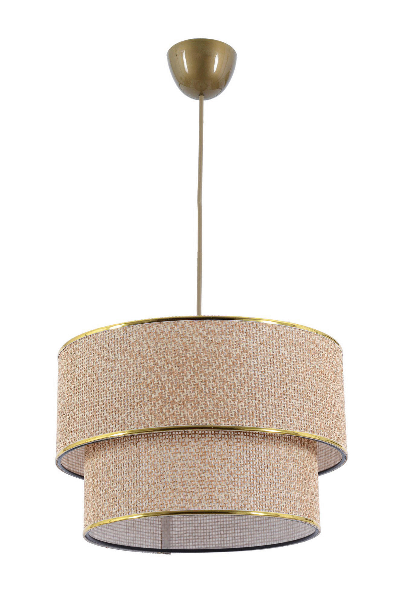 Opviq Pendelleuchte Coral ecru braun Metall Baumwolle B/H/T/L/D: ca. 30x70x30x30x30 cm E27 1 Brennstellen