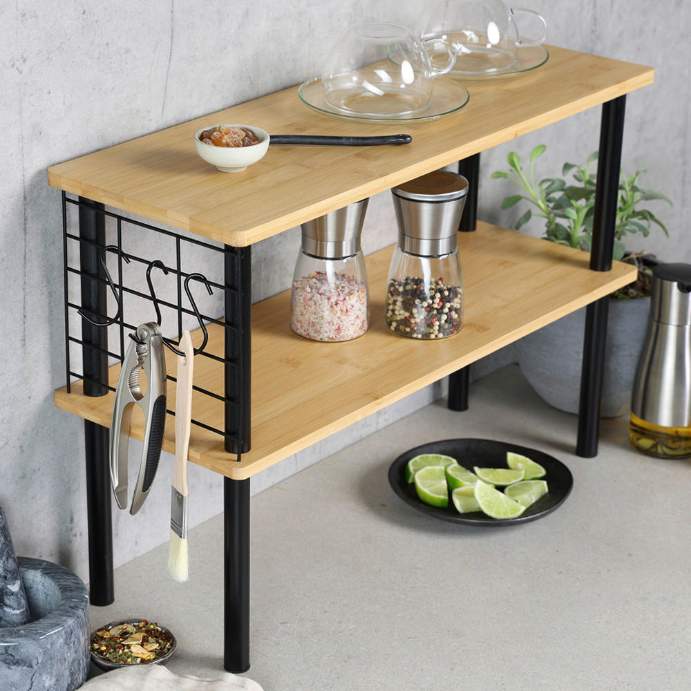 Thumbnail - Kesper Küchenregal schwarz Bambus B/H/L: ca. 20x38x55 cm