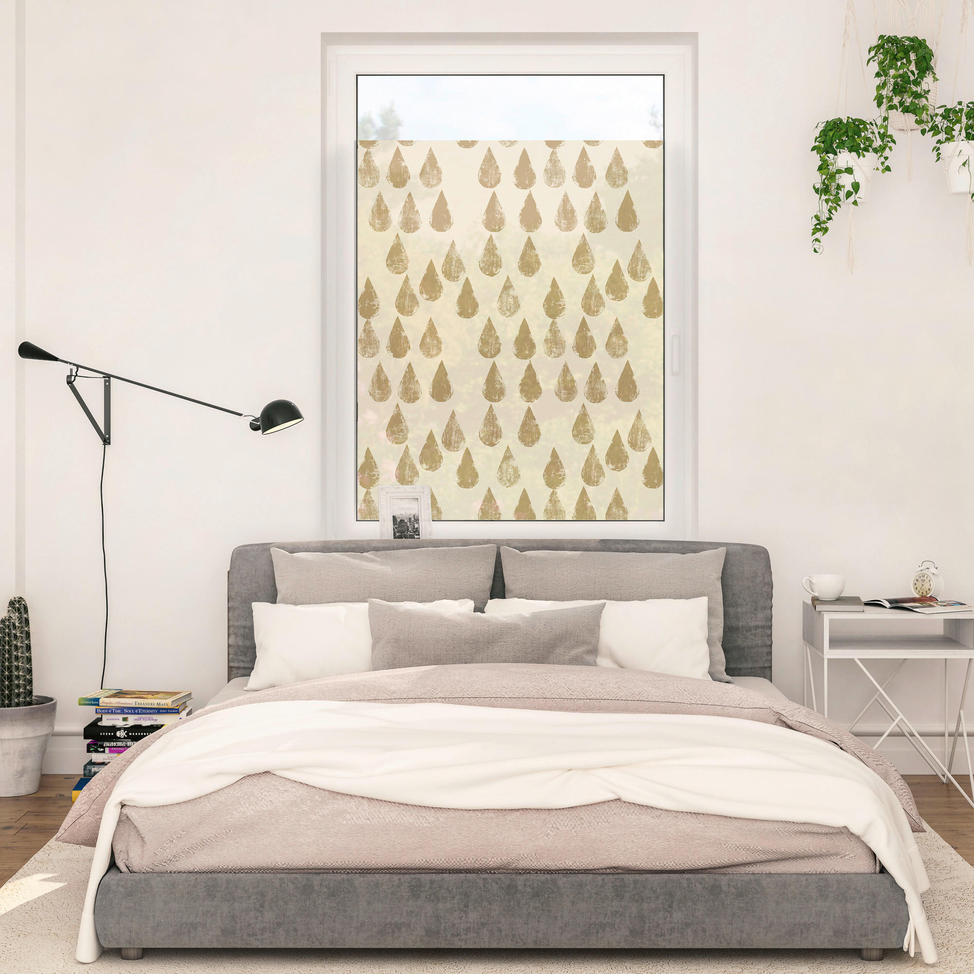 LICHTBLICK Fensterfolie Golden Tropfen Golden gold B/L: ca. 100x180 cm