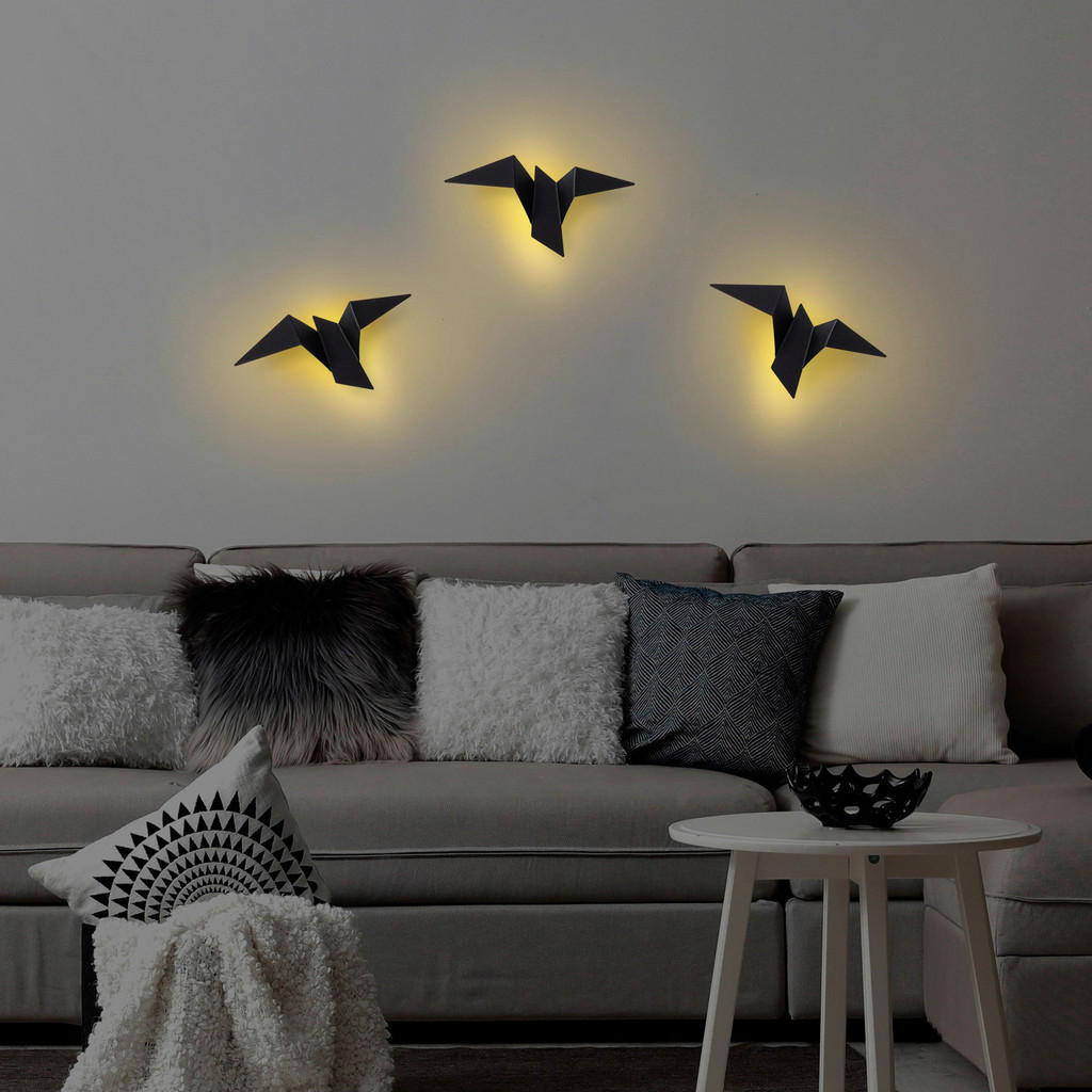 Thumbnail - Opviq Wandleuchte 119FRS1146 schwarz Metall B/H/L: ca. 16x12x31 cm 1 Brennstellen