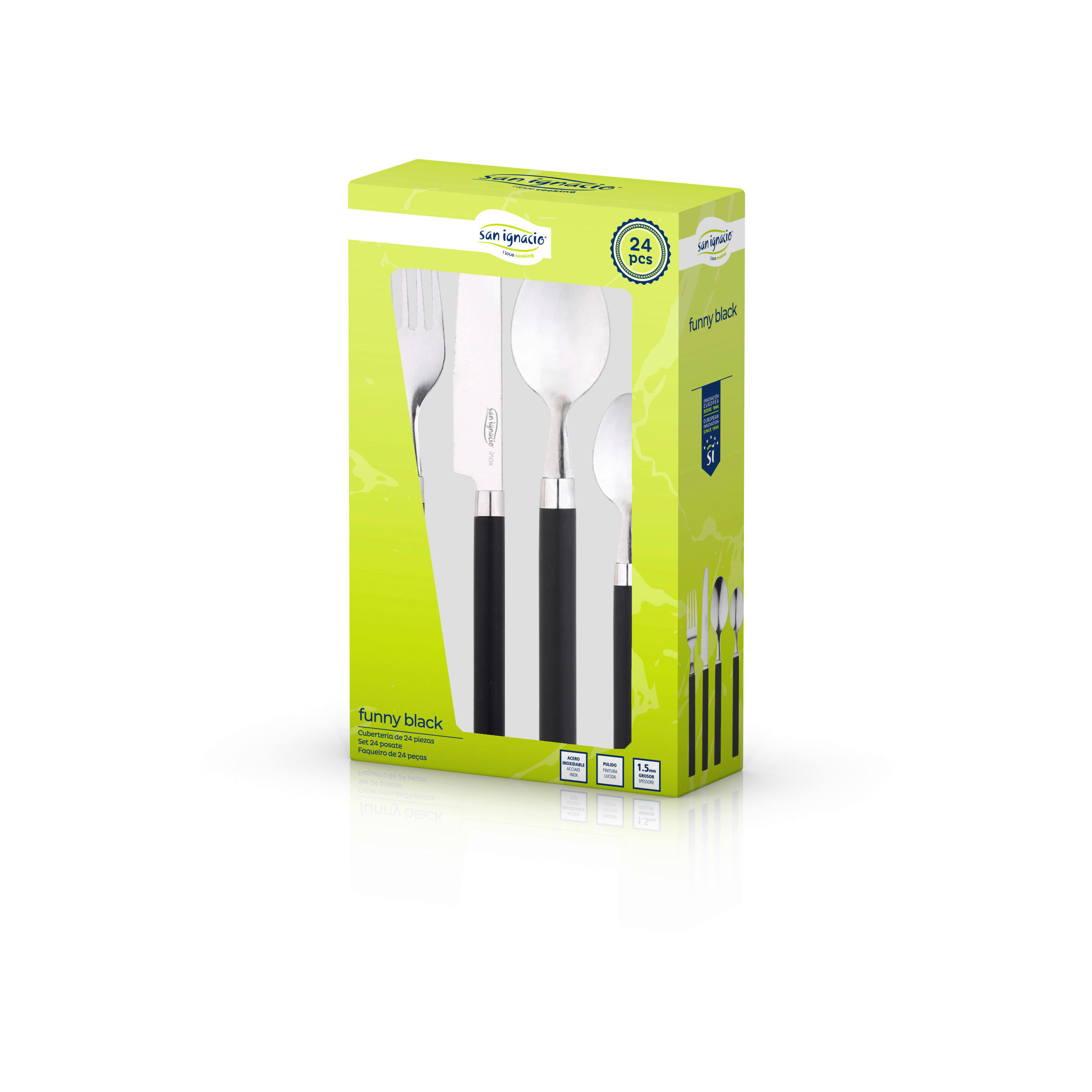 Thumbnail - SAN IGNACIO Besteckset Funny black schwarz Edelstahl 24 tlg.