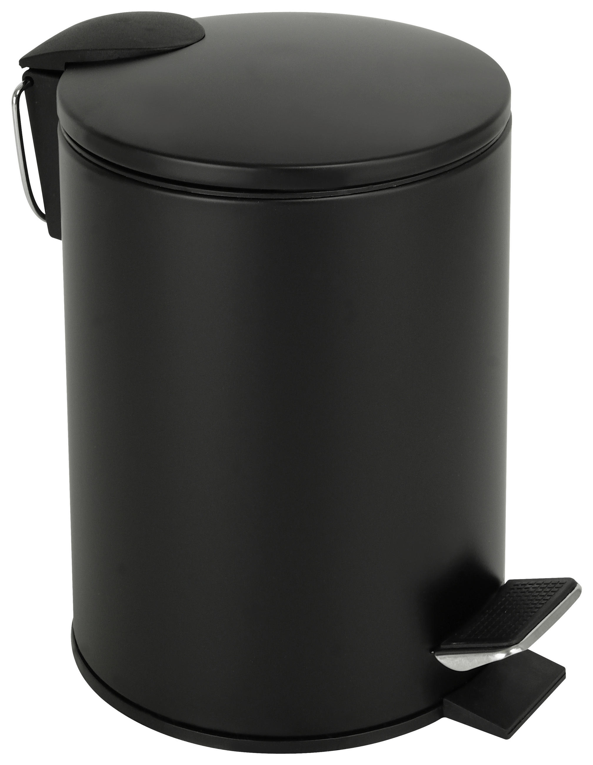 Treteimer schwarz Edelstahl ca. 2,6 l