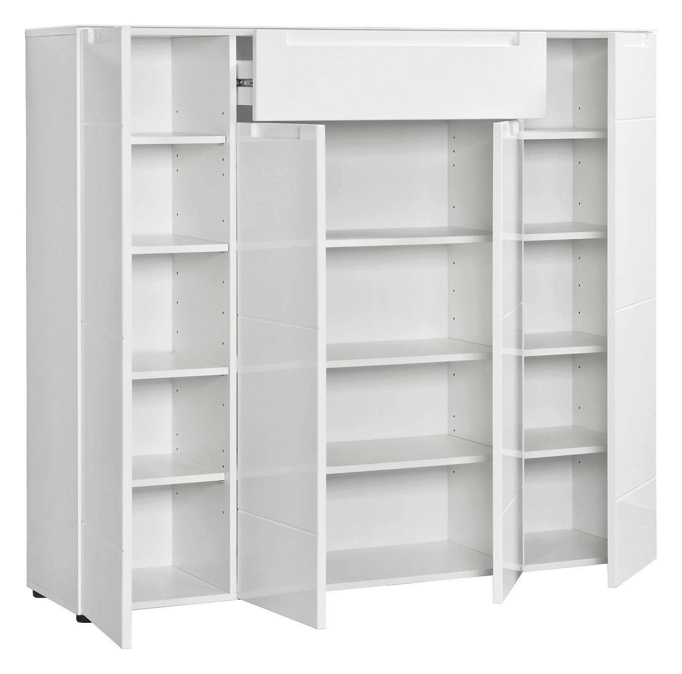 Thumbnail - Kommode Mailand 24 weiß weiß Hochglanz B/H/T: ca. 135x120x34 cm