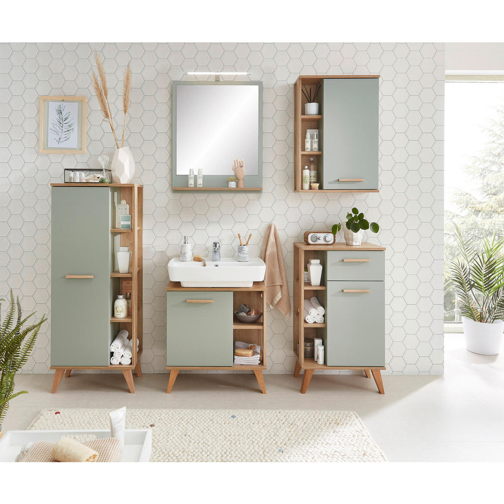 Thumbnail - Badezimmer-Set Quickset 963 salbei Nachbildung Eiche Riviera Nachbildung B/H/T: ca. 161,5x200x33 cm