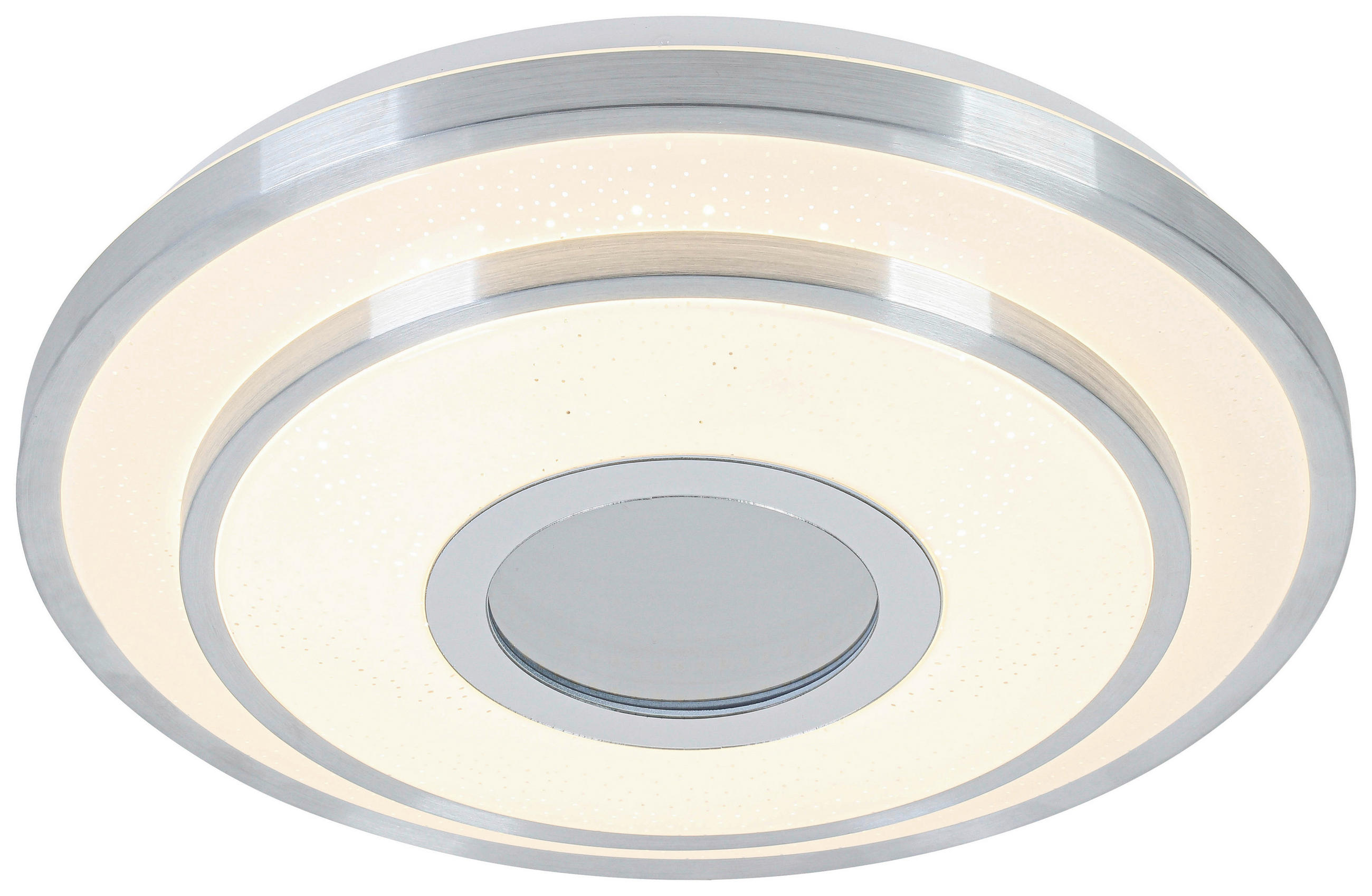 Nolo LED Deckenleuchte Chrom weiß Kunststoff Metall B/H/L: ca. 38x7,5x38 cm 2 Brennstellen