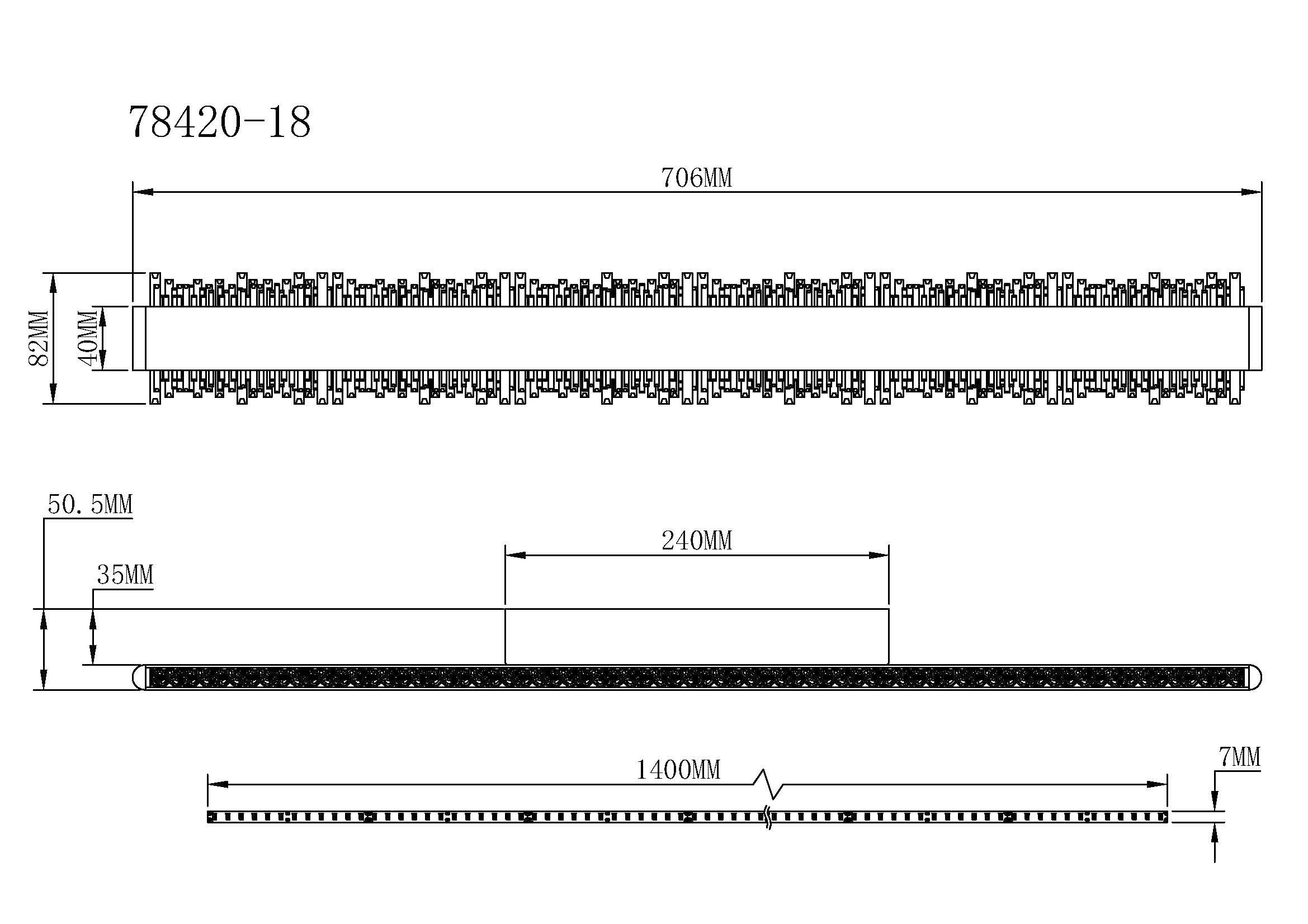 Thumbnail - GLOBO Wandleuchte schwarz grau Aluminium Metall B/H/L: ca. 6,5x76,5x14,5 cm