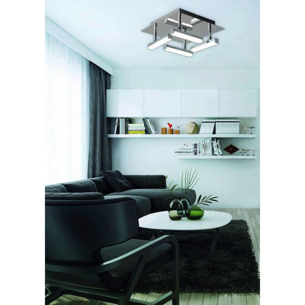 Thumbnail - Näve Leuchten LED Deckenleuchte NV1228542 Chrom Metall Acryl B/H/T: ca. 25x11x25 cm null 4 Brennstellen