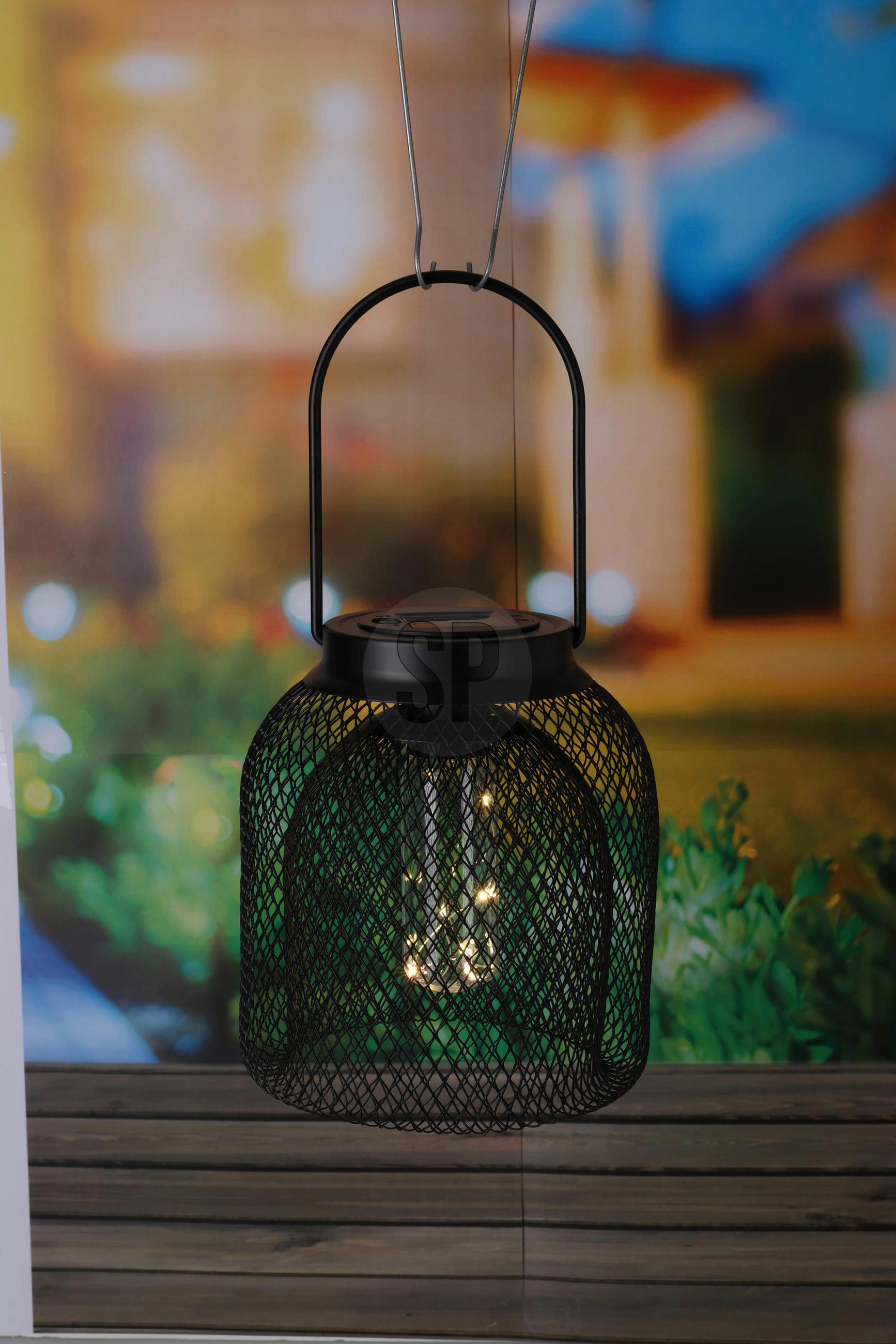 Thumbnail - Solarlaterne schwarz Metall B/H/L: ca. 16,5x16,5x20,5 cm