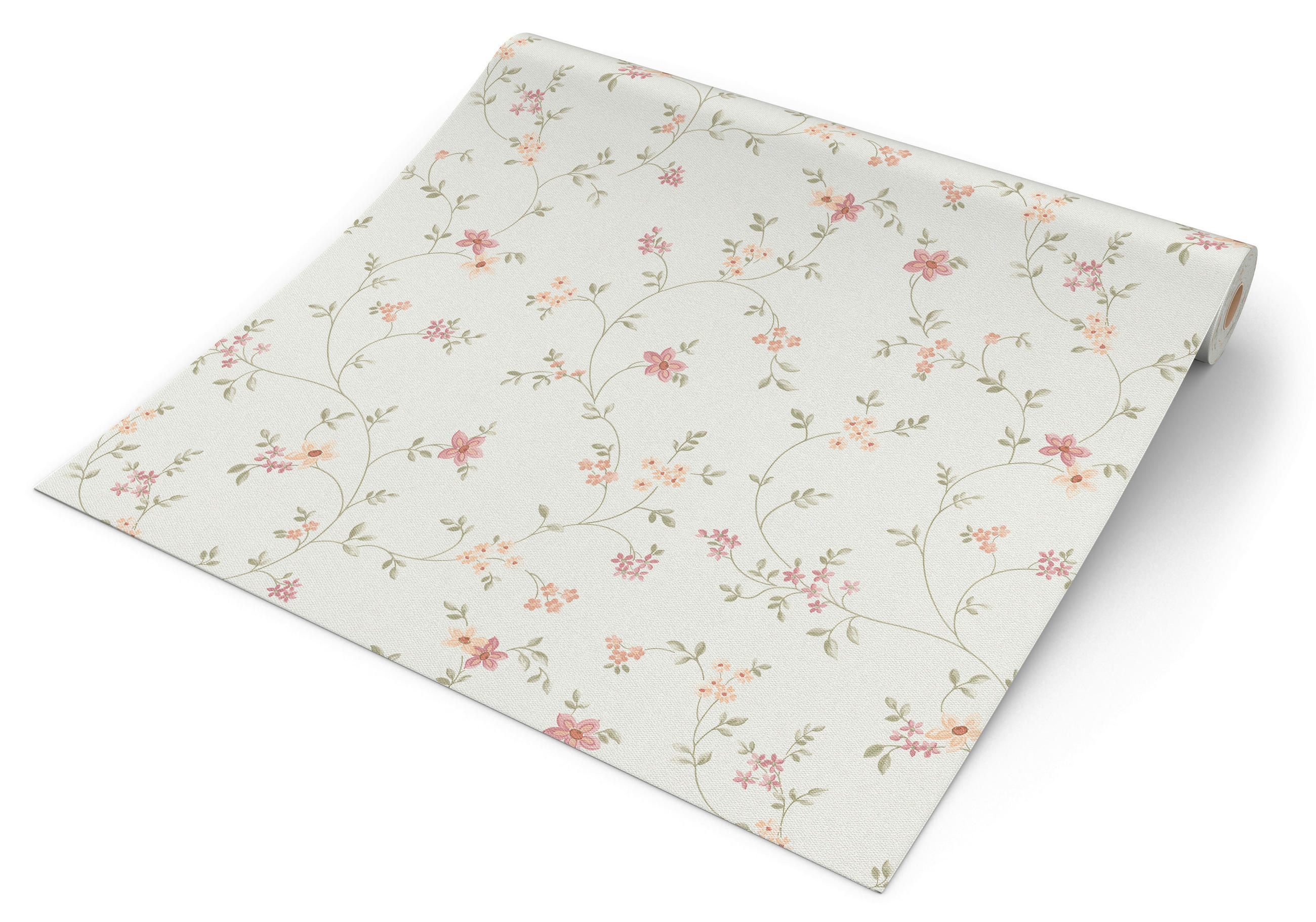 Vliestapete Blumen creme bunt B/L: ca. 53x1005 cm