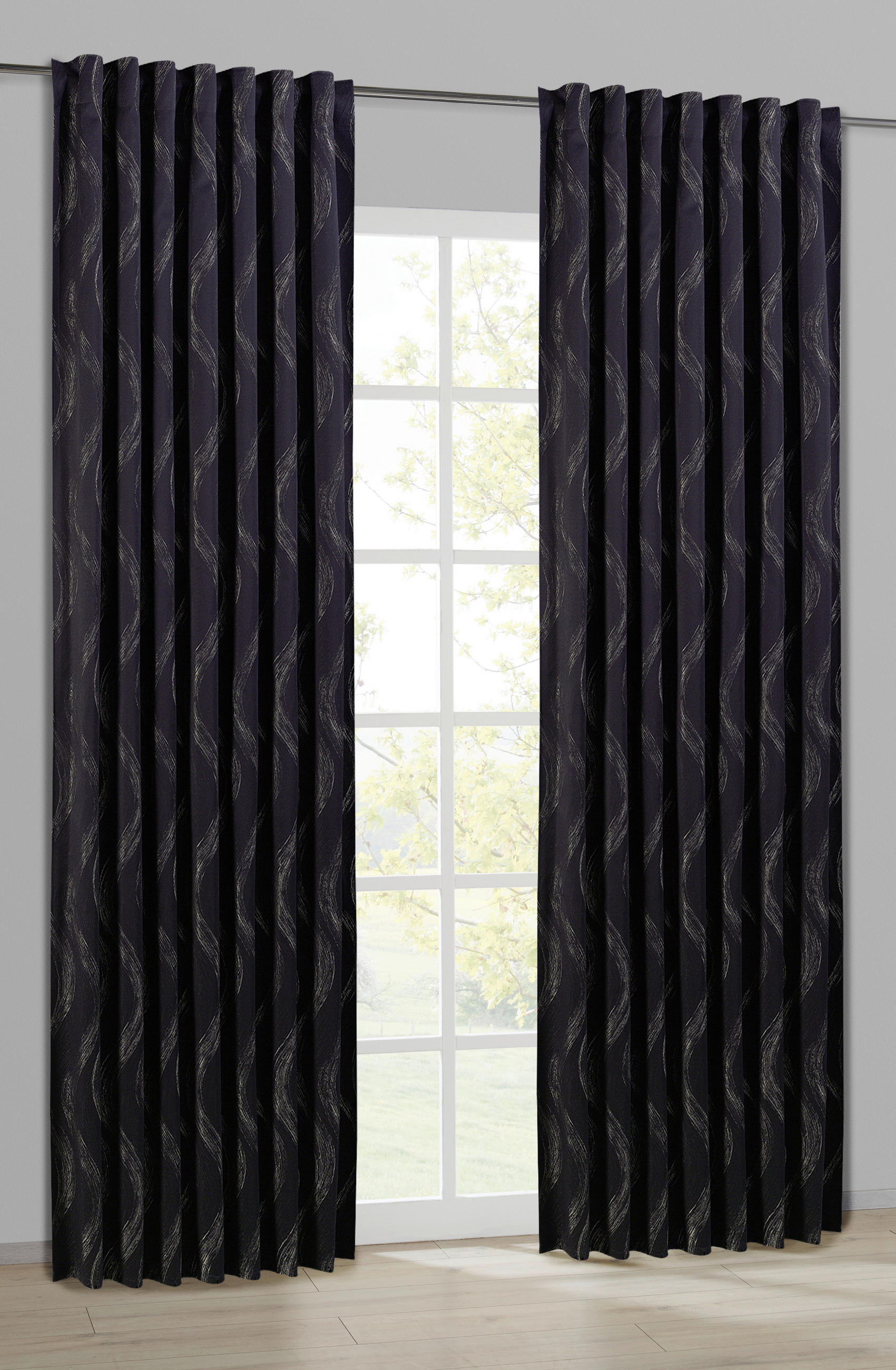 Kombivorhang Britta anthrazit B/L: ca. 140x245 cm