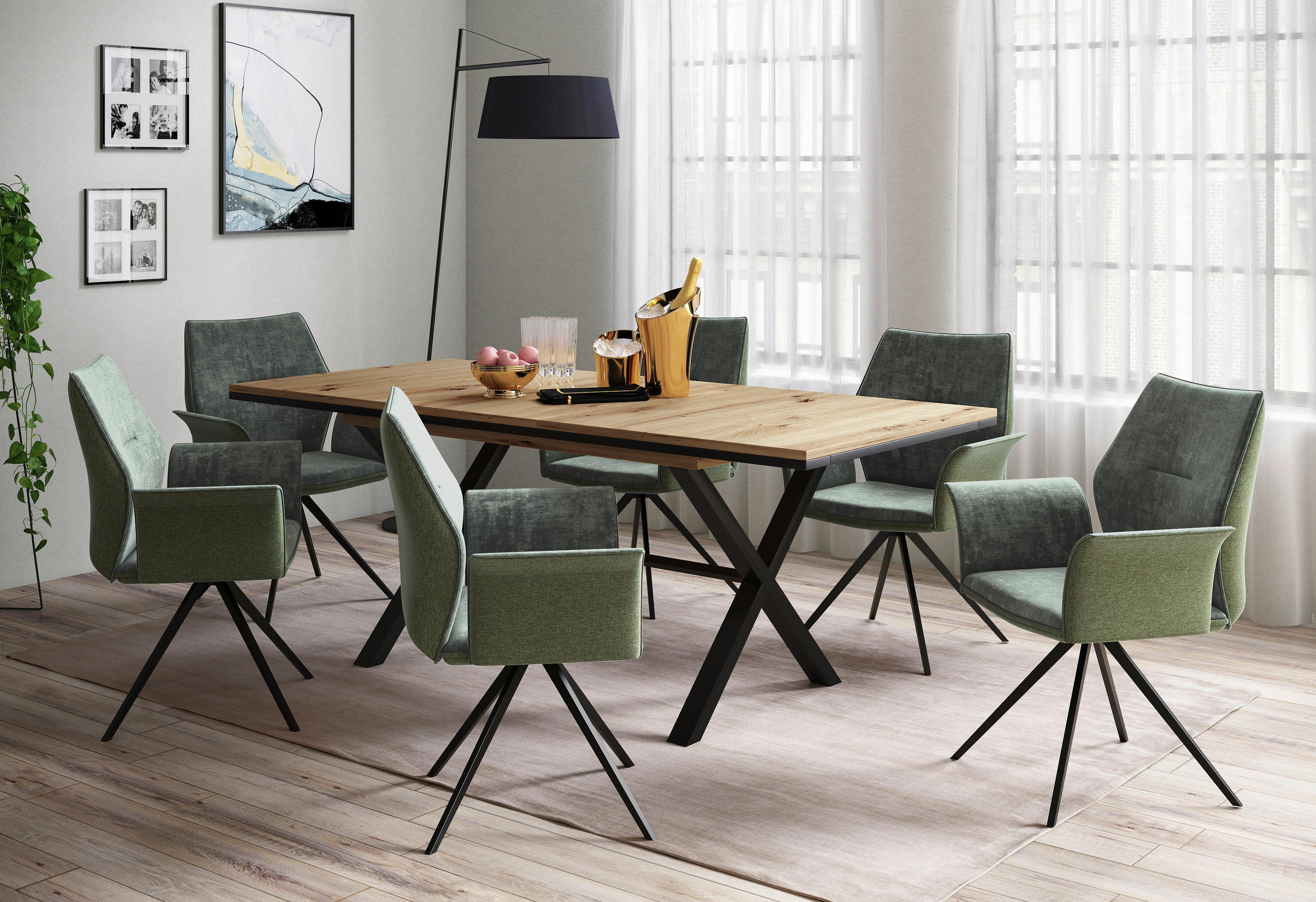 Thumbnail - Hela Sessel SUSANNE I S grün Stoff B/H/T: ca. 65x92x64 cm