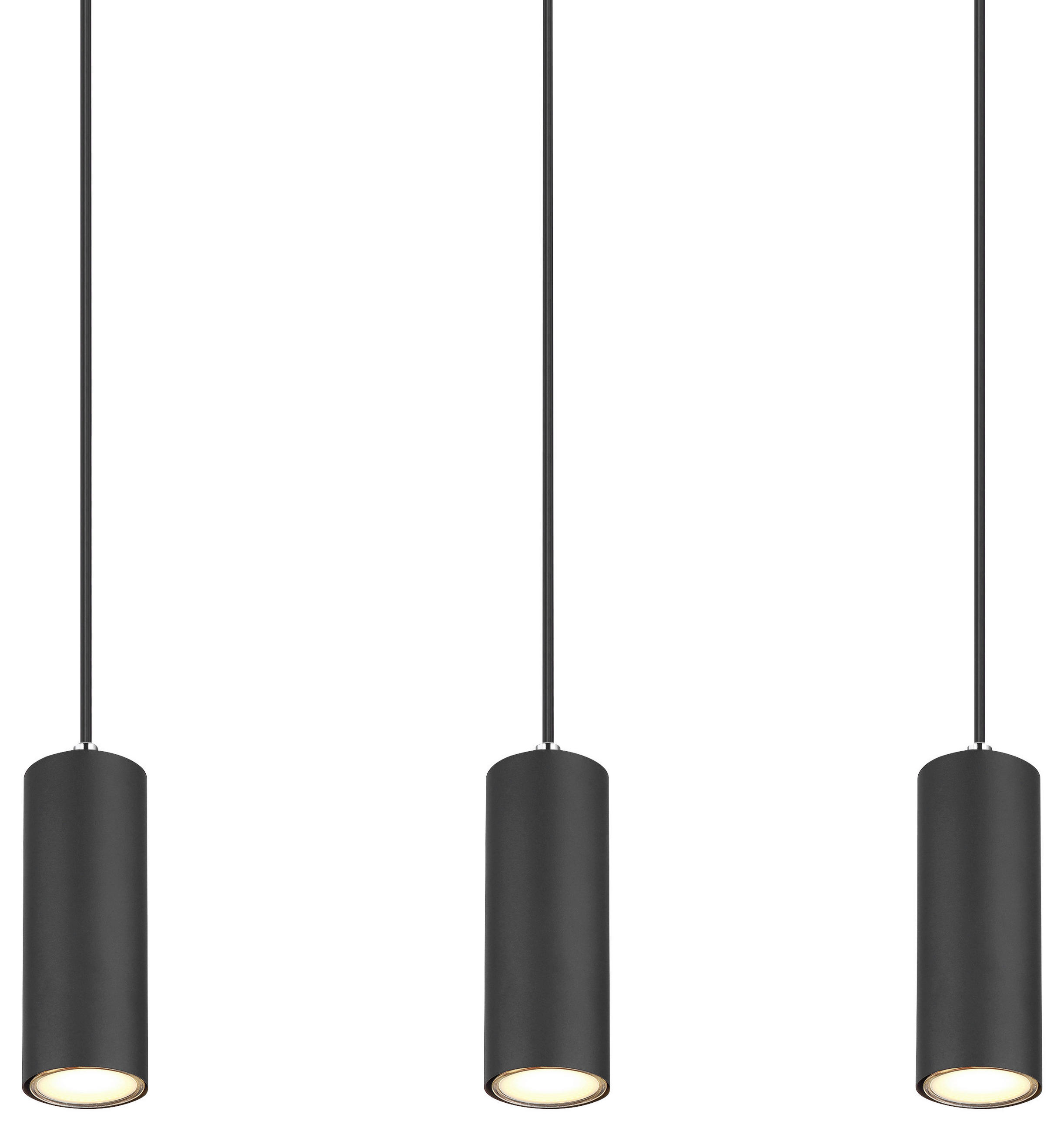 GLOBO Pendelleuchte 57911-6HB schwarz Metall B/H/L: ca. 6x120x115 cm GU10 6 Brennstellen