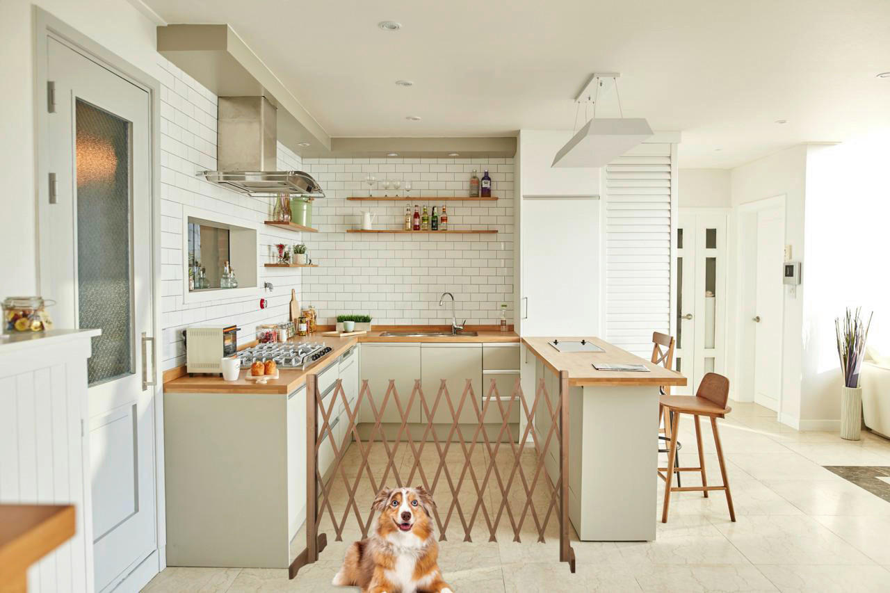 Thumbnail - Hundeabsperrgitter braun Holz