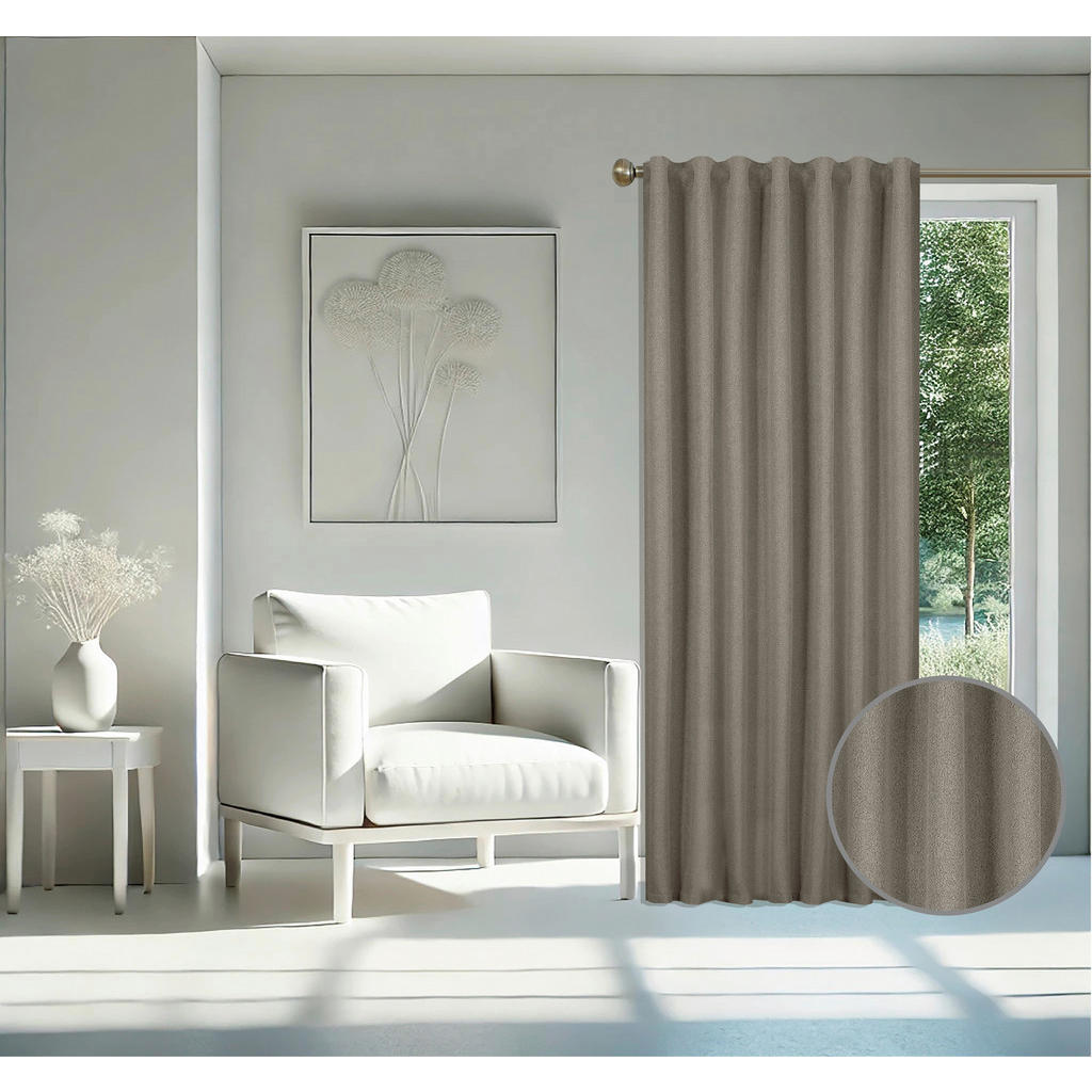 Thumbnail - home Topline Verdunklungsvorhang Noah taupe B/L: ca. 135x245 cm