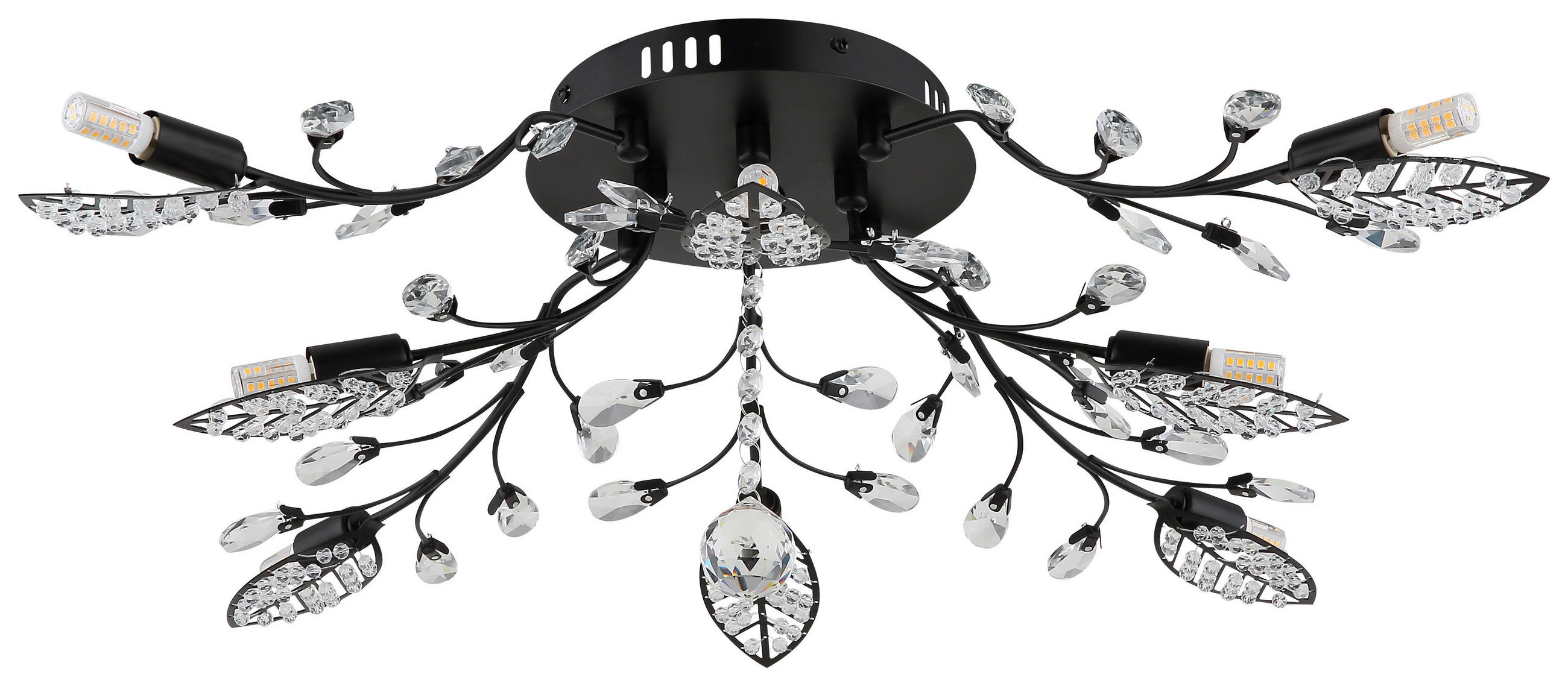 GLOBO Deckenventilator schwarz Metall B/H/L: ca. 65x20x65 cm