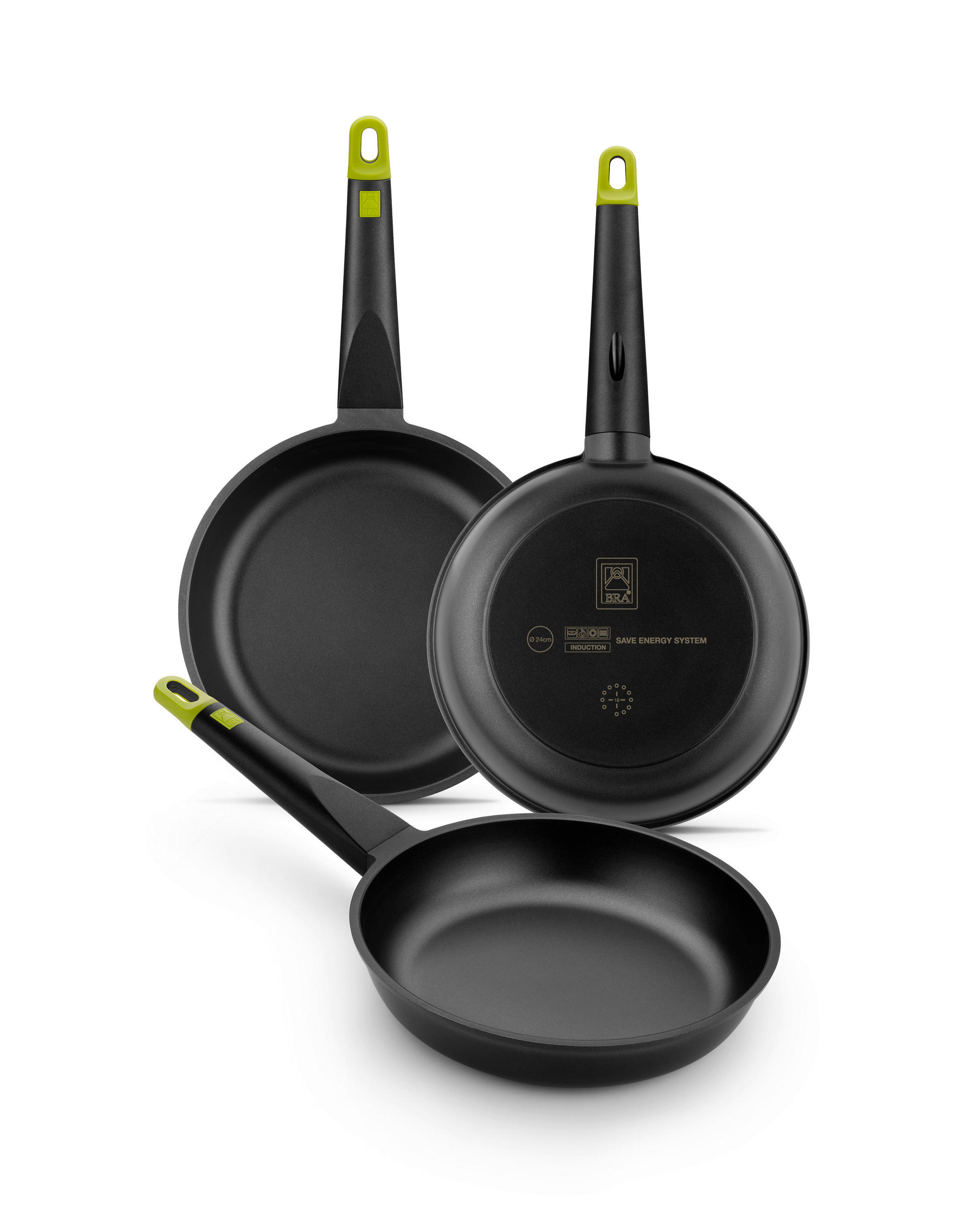 Thumbnail - BRA Pfannenset Foodie schwarz Aluminium 3 tlg.