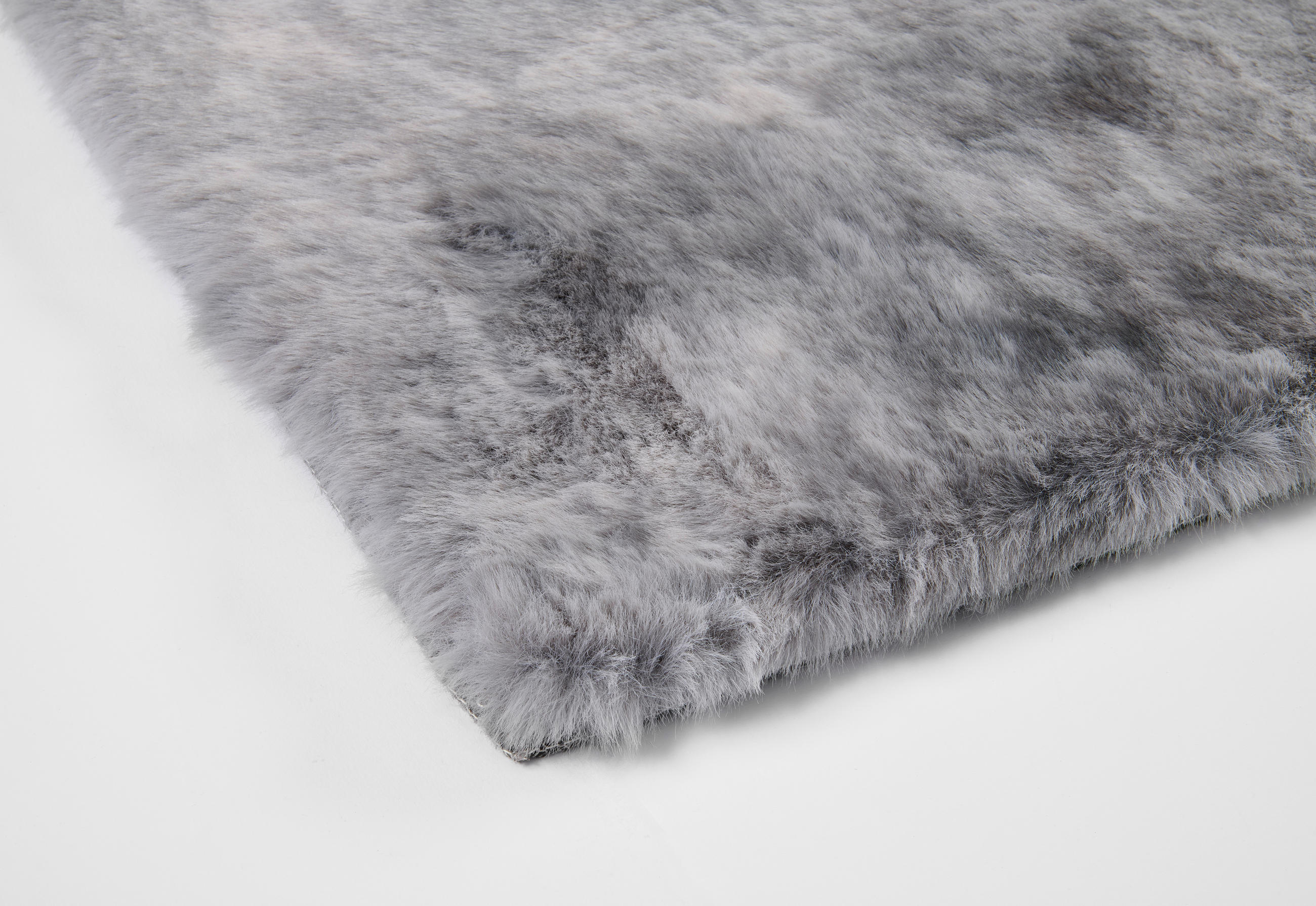 Thumbnail - Fellimitat Moyo Batik grau B/L: ca. 160x230 cm