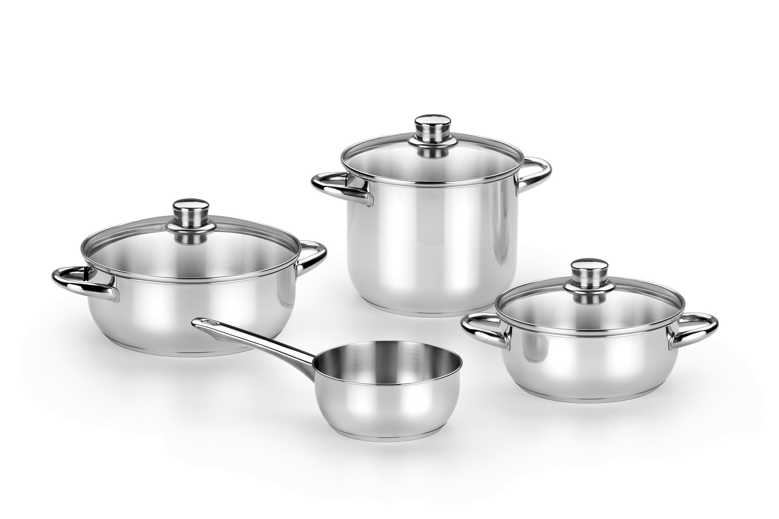 Monix Topfset Optima silber Edelstahl 4 tlg.