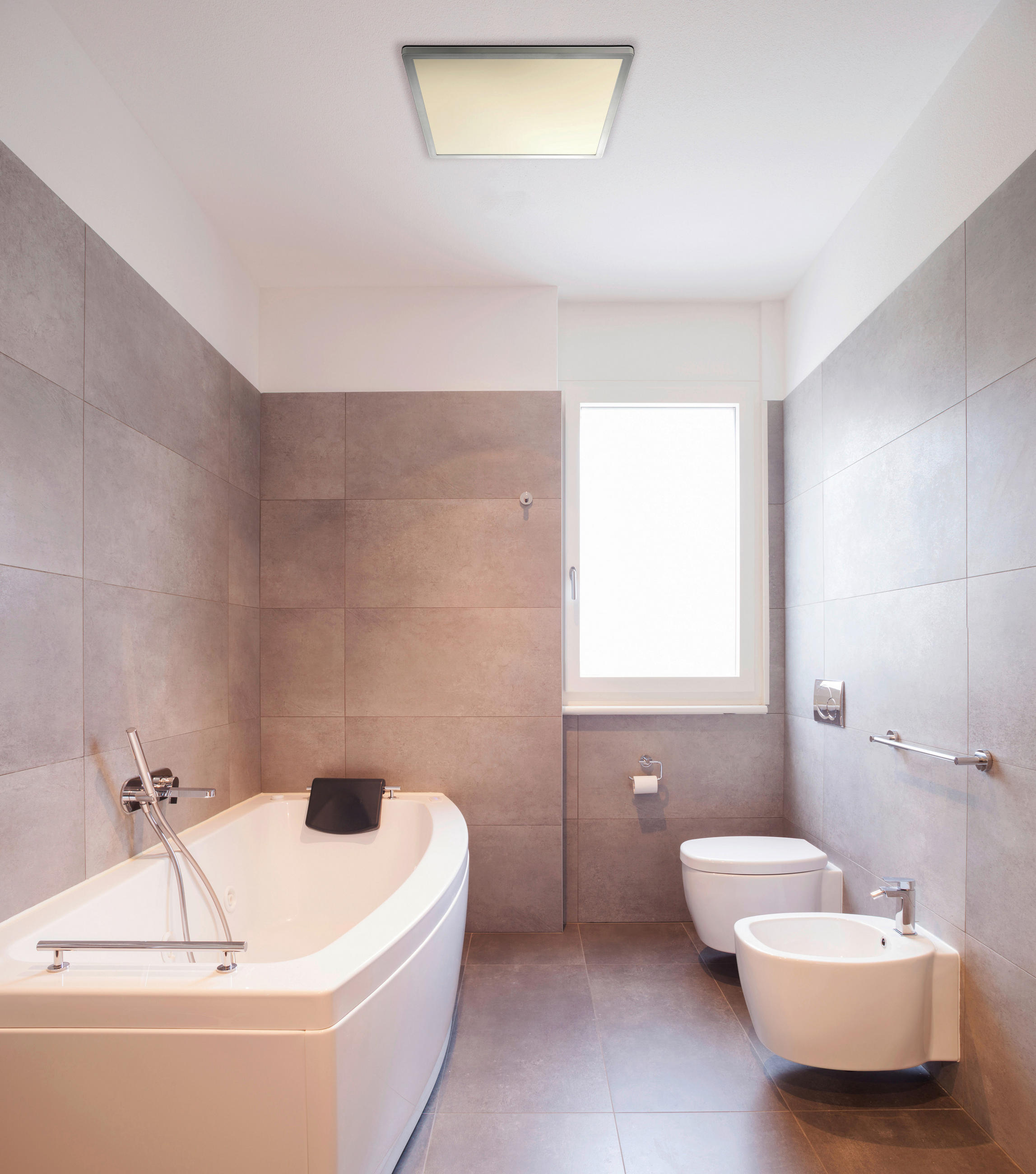 Thumbnail - GLOBO LED-Deckenleuchte Opal nickel matt Kunststoff B/H/T: ca. 42x2,5x42 cm