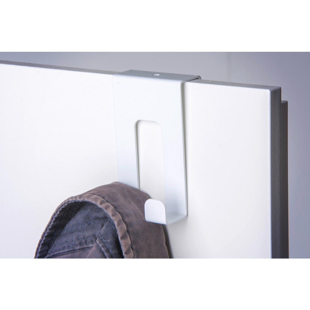 Thumbnail - Türgarderobe Hook 2 weiß pulverbeschichtet Metall B/H/T: ca. 5,01x8x4,2 cm