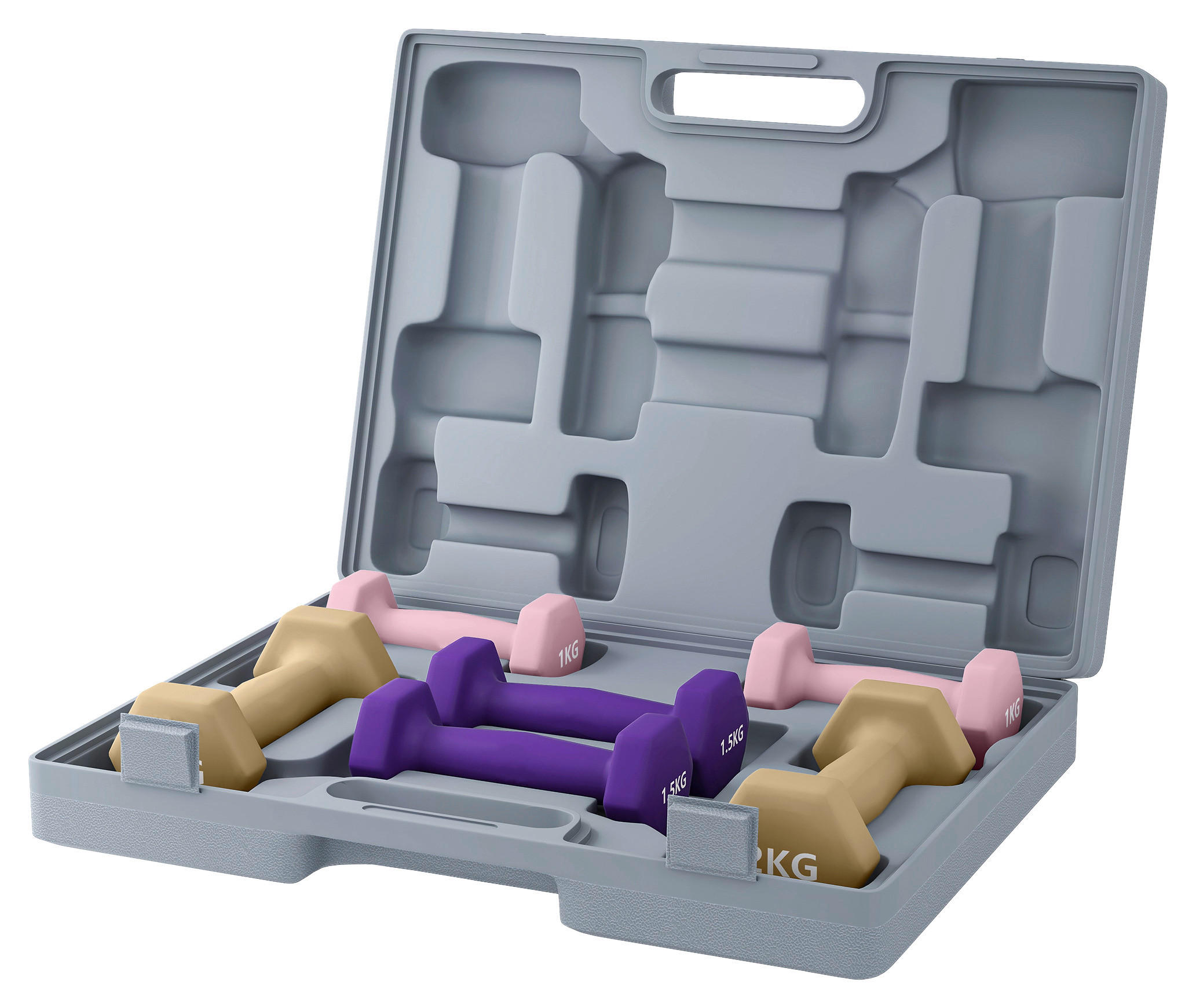 SPORTNOW Hantelset kaffee Kunstleder B/H/L: ca. 30x8x41 cm