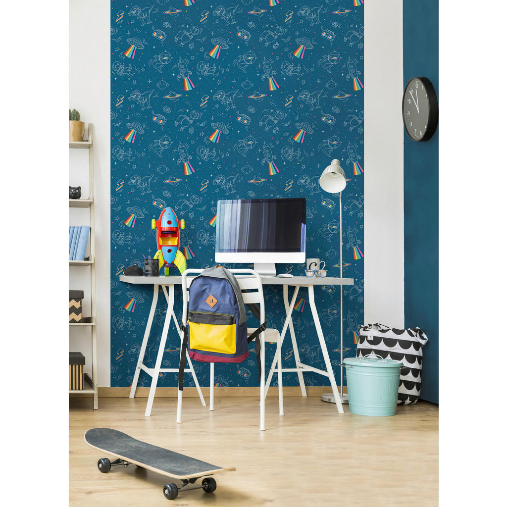 Thumbnail - UGEPA Vliestapete Weltall blau B/L: ca. 53x1005 cm