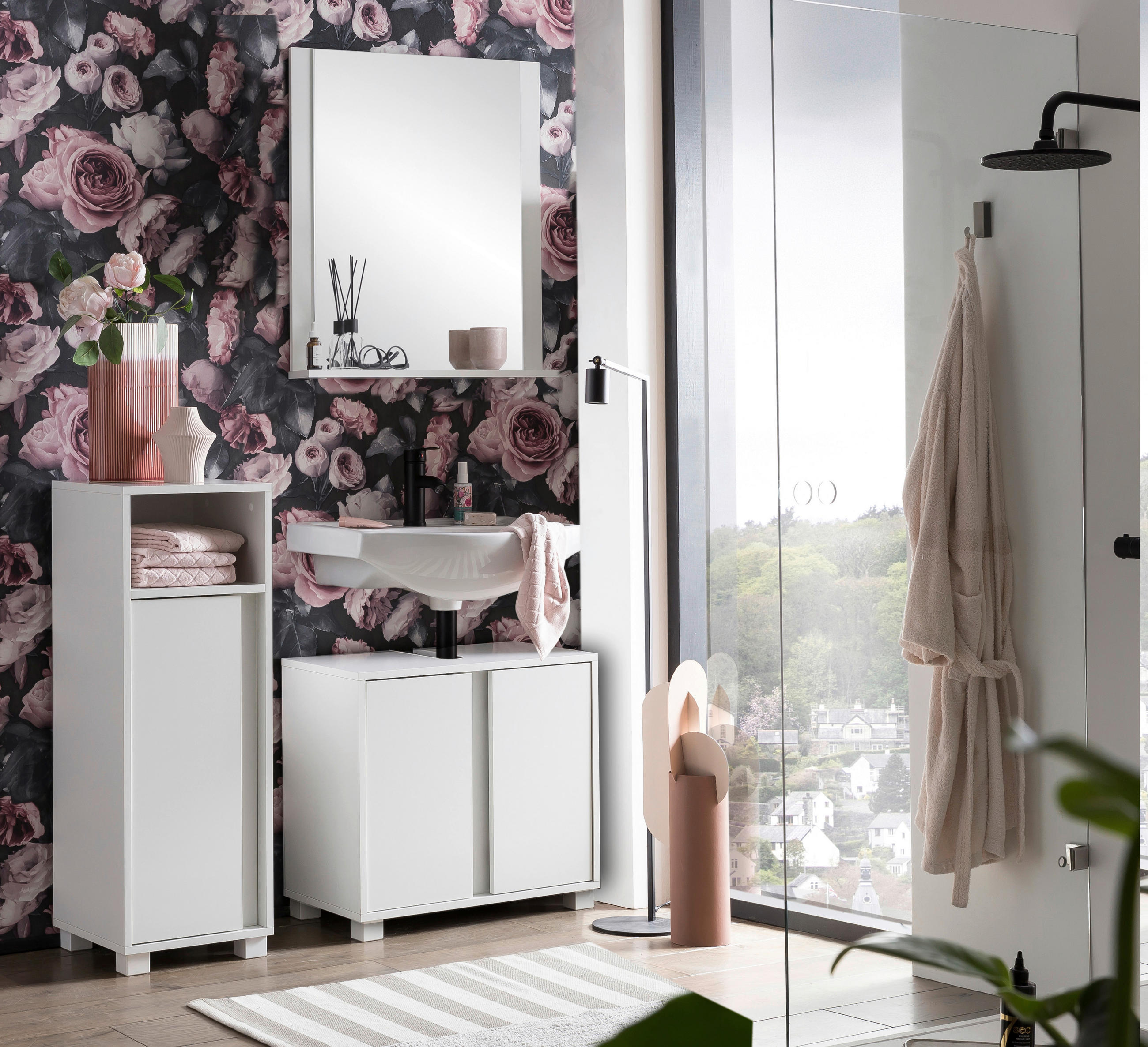 Thumbnail - Midischrank Dex weiß matt B/H/T: ca. 32,6x95,6x33 cm