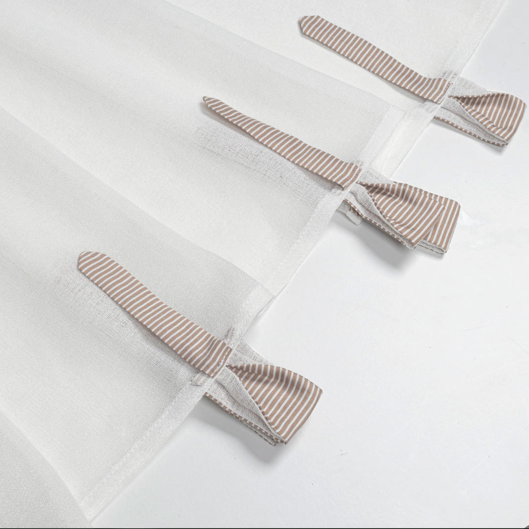 Thumbnail - Happy Home Scheibengardine Zilla hellbraun B/L: ca. 140x50 cm