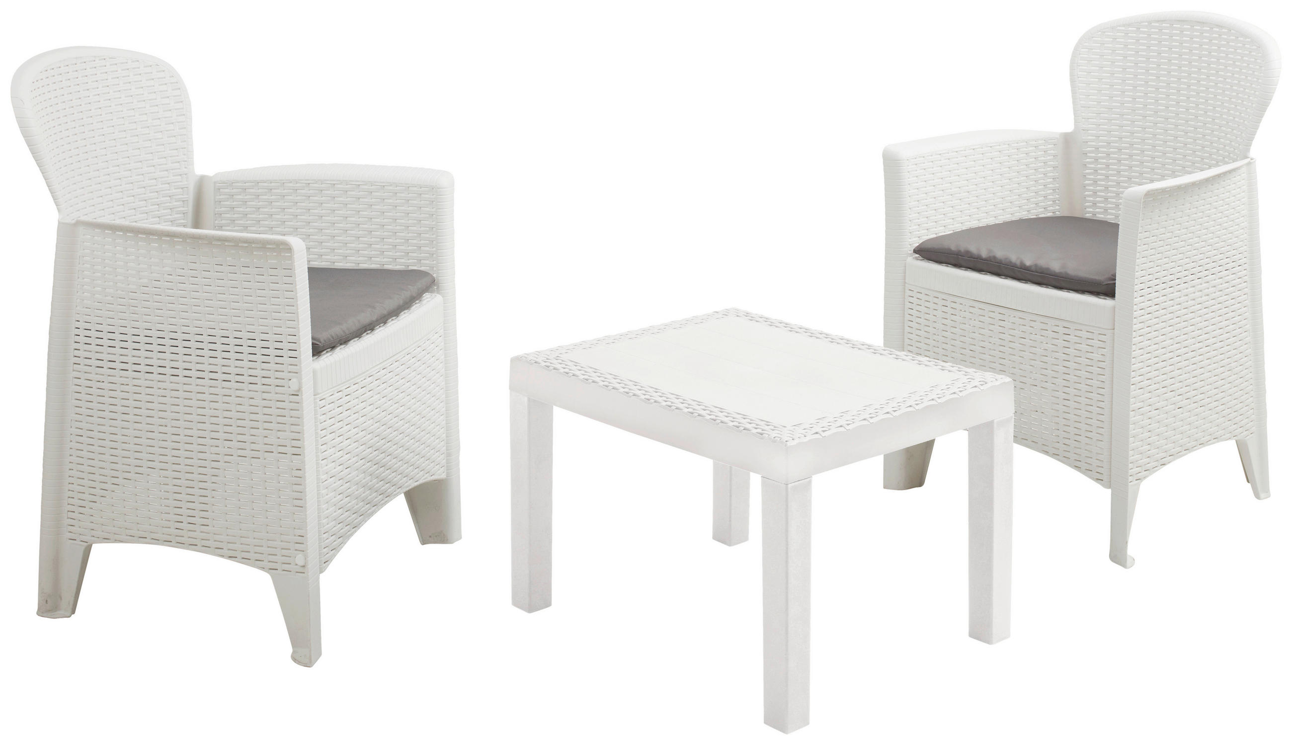 ProGarden Balkonset Akita weiß Kunststoff B/H/L: ca. 47x40x60 cm