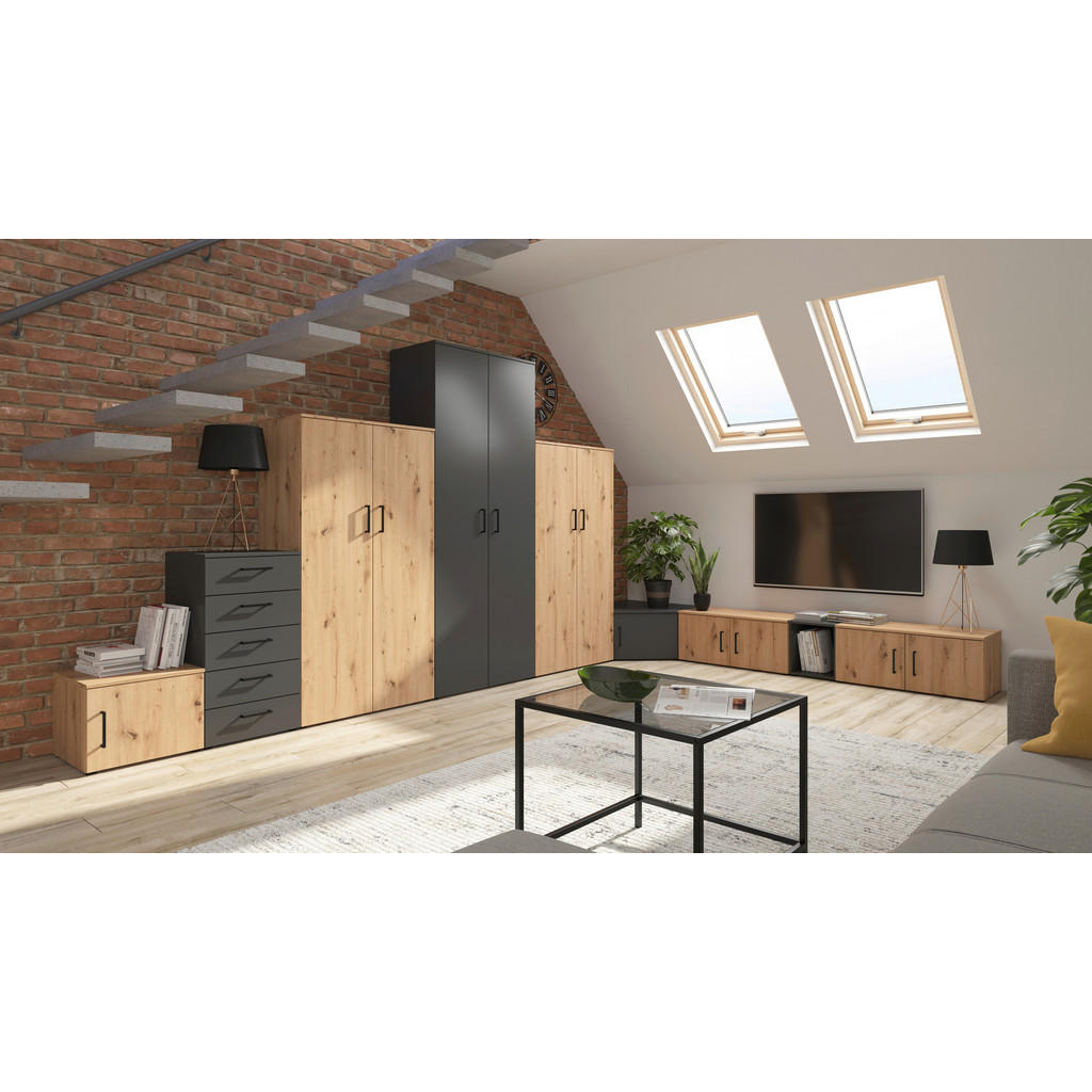 Thumbnail - Schrank Multi-Stauraum Typ 16 Beton Optik B/H/T: ca. 45x115x40 cm