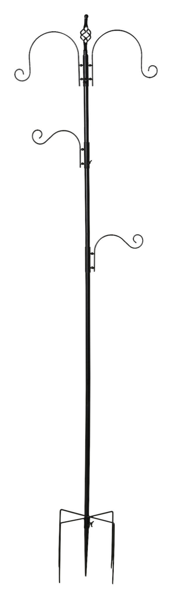 PawHut Vogelfutterstation schwarz Stahl B/H/L: ca. 54,5x208x54,5 cm