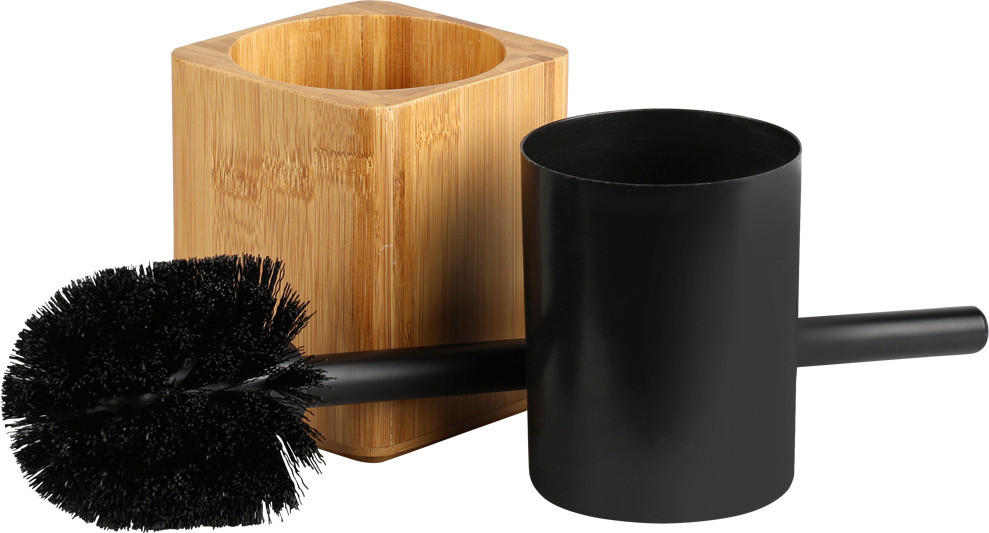 Thumbnail - Toilettenbürste schwarz natur Bambus B/H/L: ca. 9,5x35,5x9,5 cm