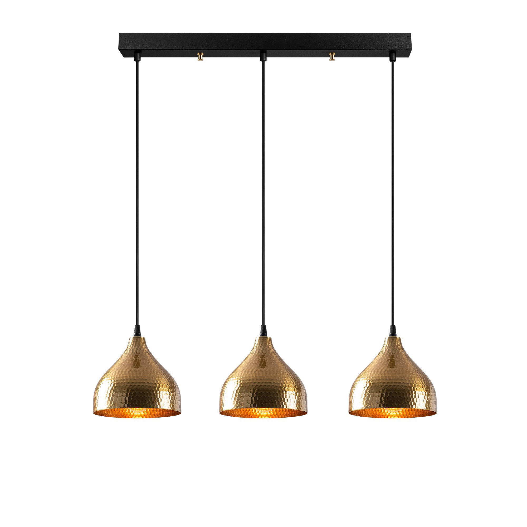 Opviq Pendelleuchte Tattoo bronze Metall B/H/T/L/D: ca. 18x114x18x68x18 cm E27 3 Brennstellen