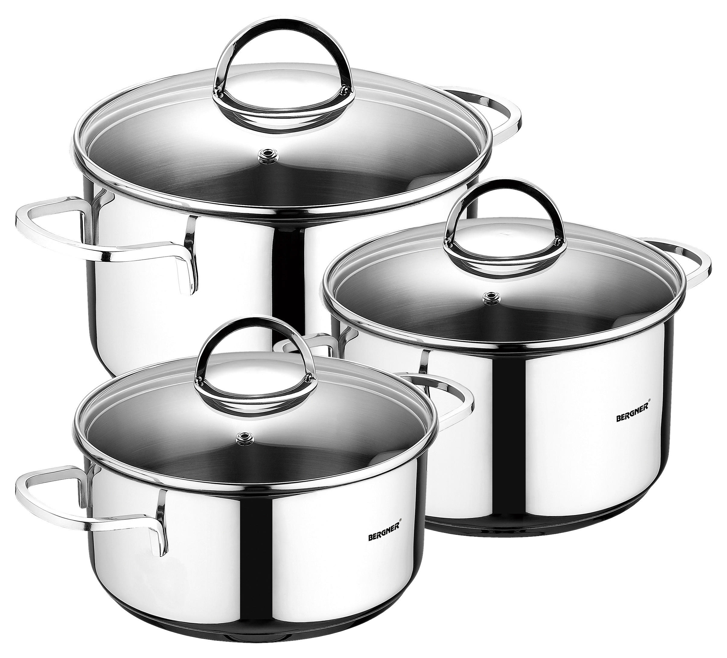 BERGNER Topfset Classic silber Edelstahl 6 tlg.