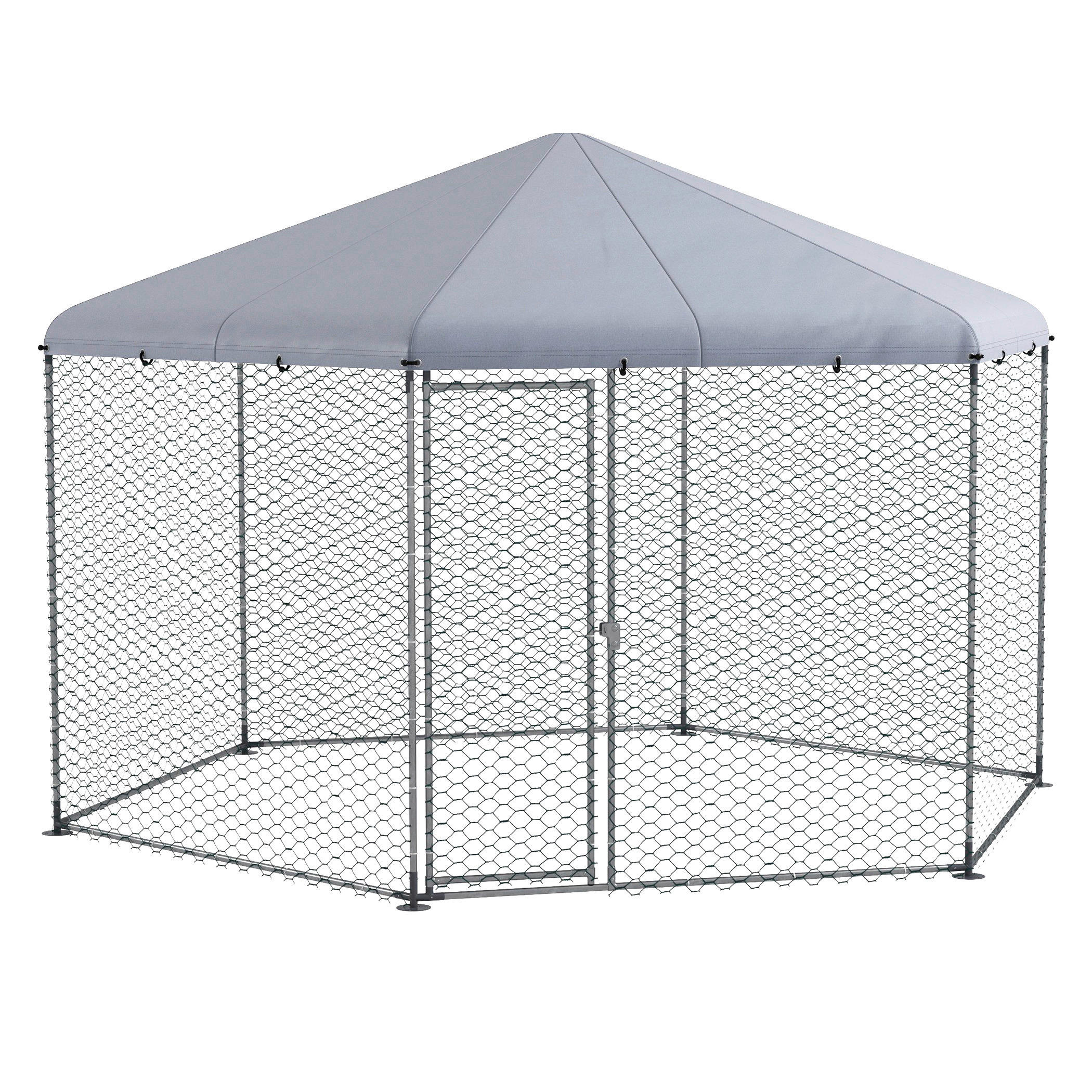 PawHut Hühnerstall silber Polyester B/H/L: ca. 346x263x400 cm