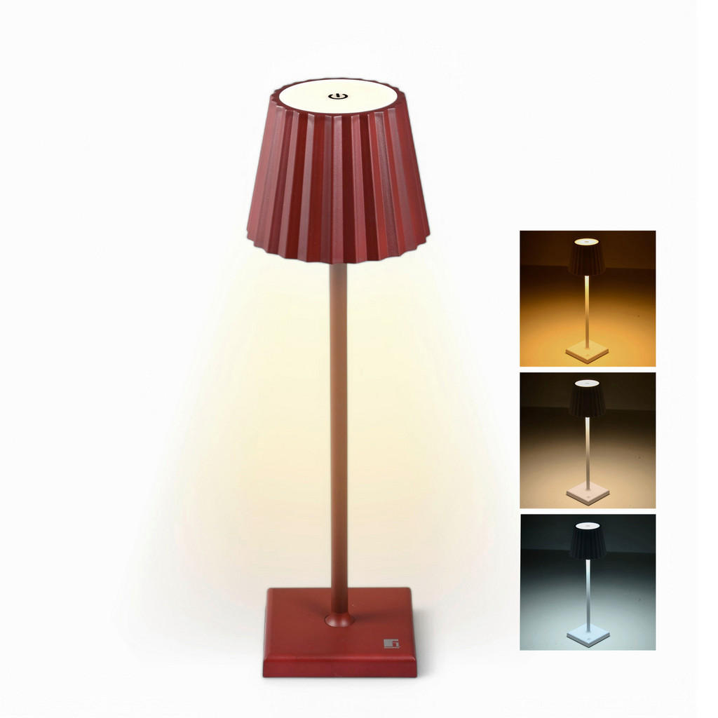 Thumbnail - BERGNER LED-Tischleuchte Maroon rot B/H: ca. 11,6x38 cm