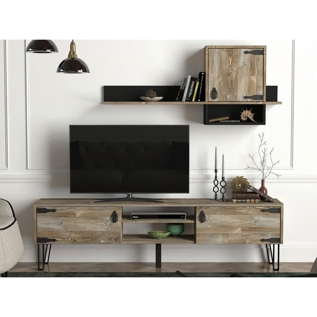 Thumbnail - Wohnwand Costa Eiche Nachbildung B/H/T: ca. 180x49x29,5 cm