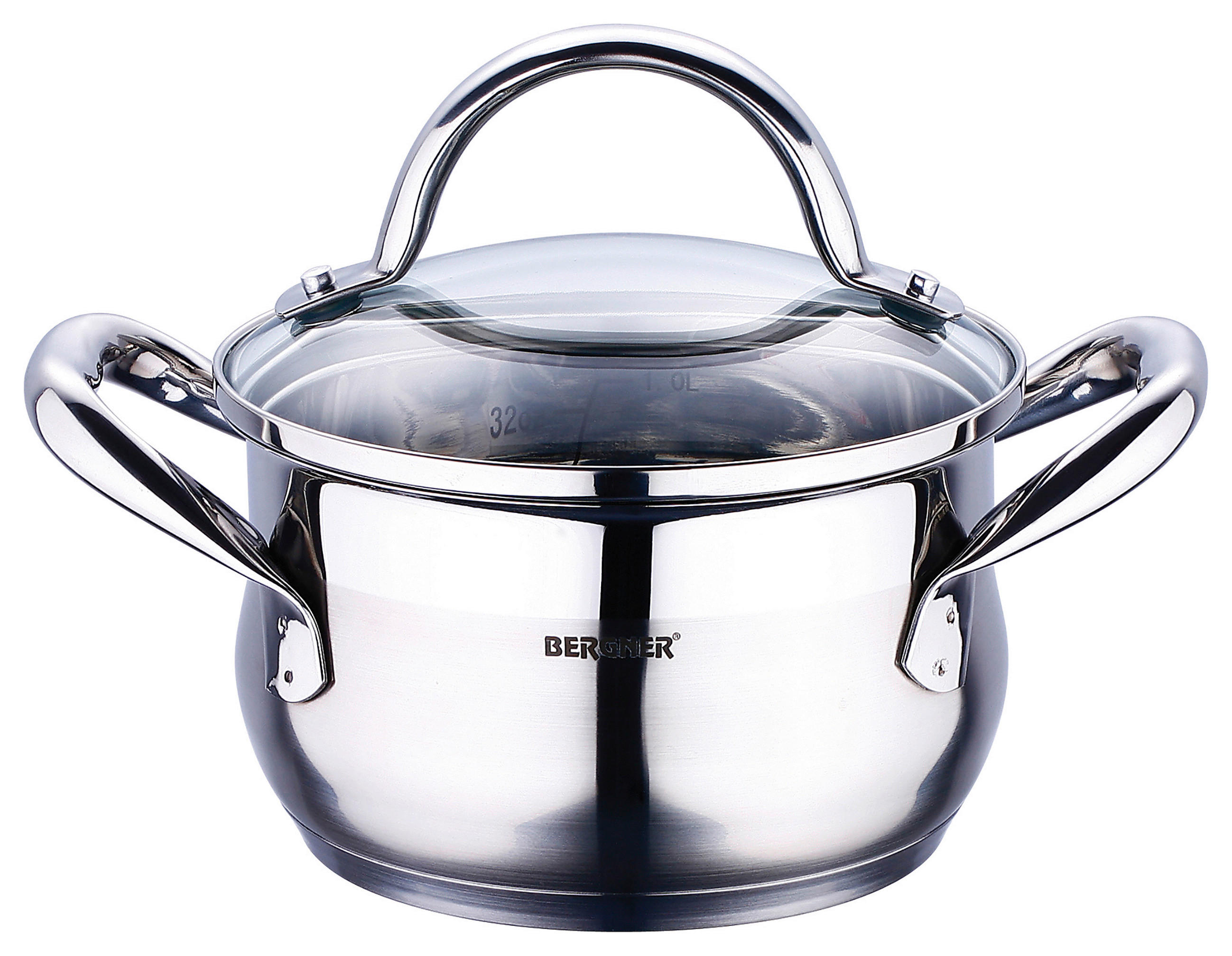 BERGNER Kasserolle GOURMET silber Edelstahl B/H/L/D: ca. 21,5x14x29,5x20 cm