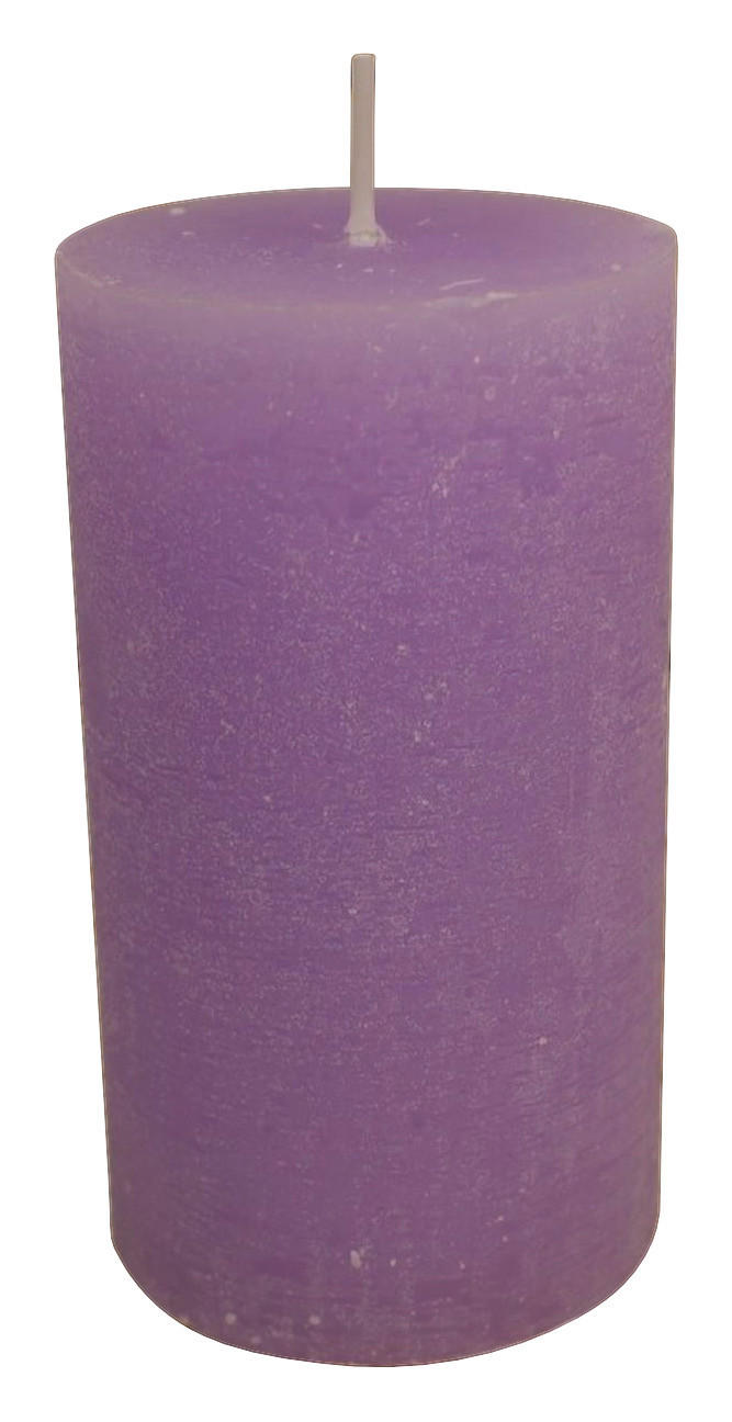 Stumpenkerze lila H/D: ca. 9x6,8 cm